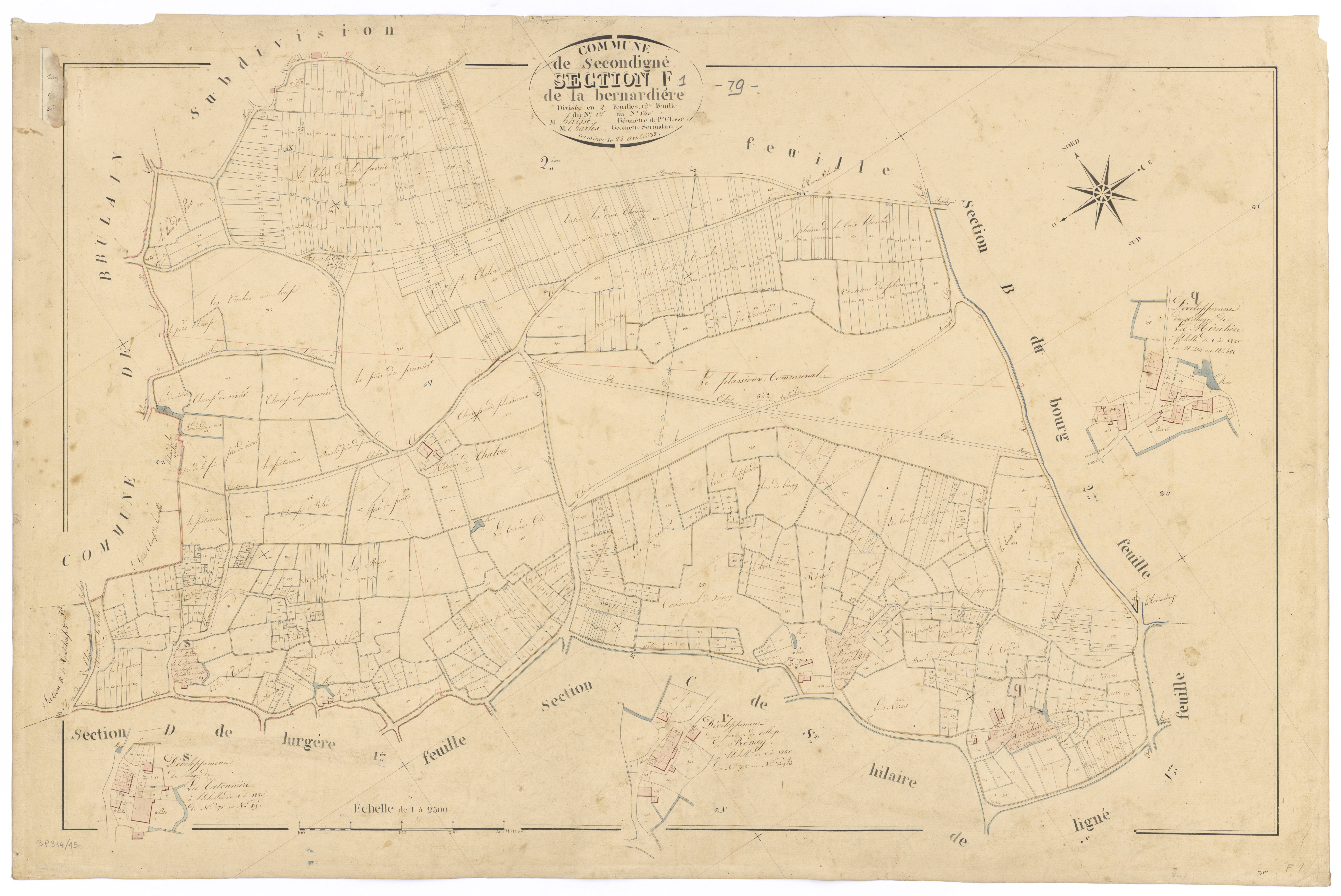 Secondigné-sur-Belle - FRAD079_CADASTRE_NAPOLEONIEN Section F1 dite de la Bernardière 