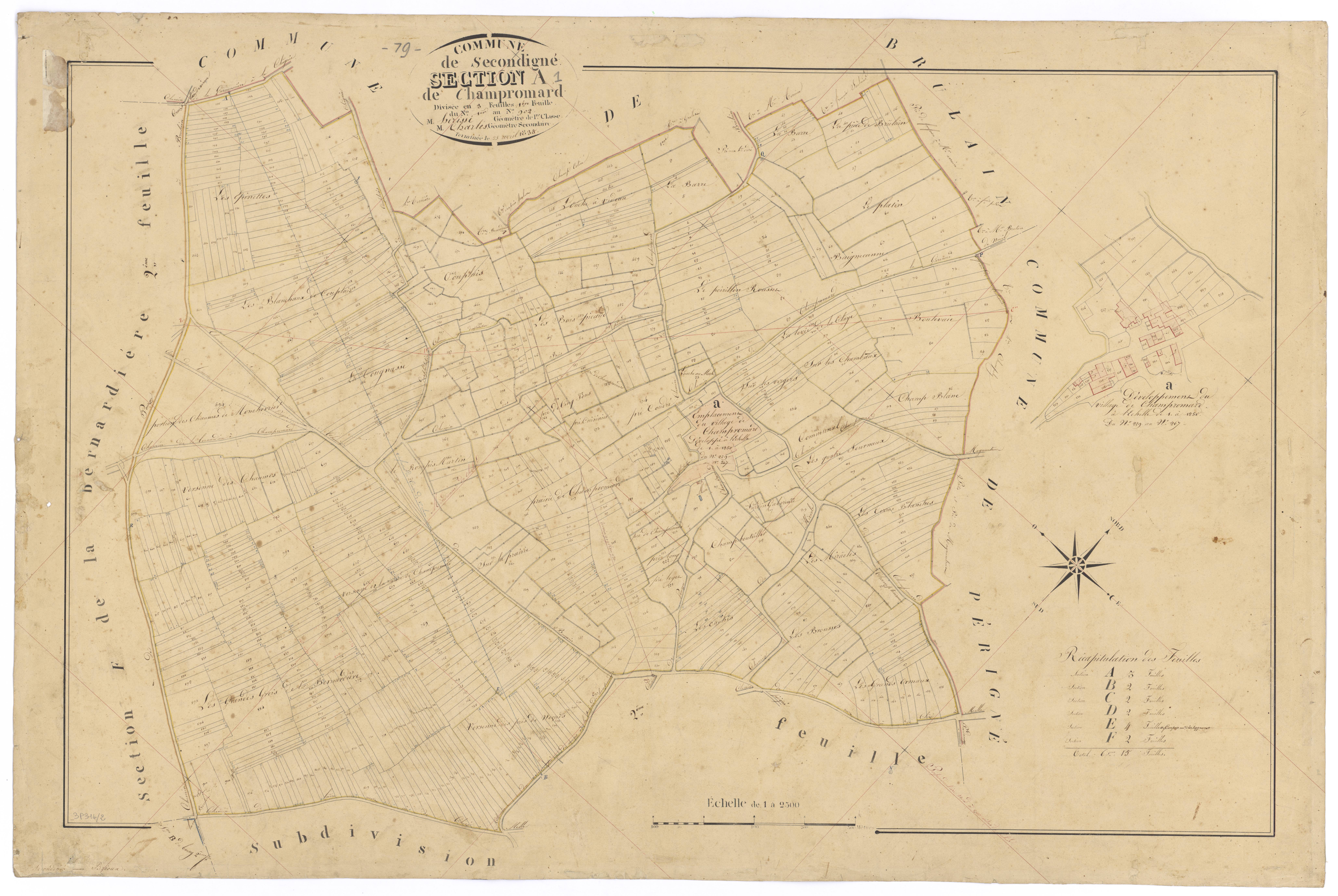 Secondigné-sur-Belle - FRAD079_CADASTRE_NAPOLEONIEN Section A1 dite der Champomard 