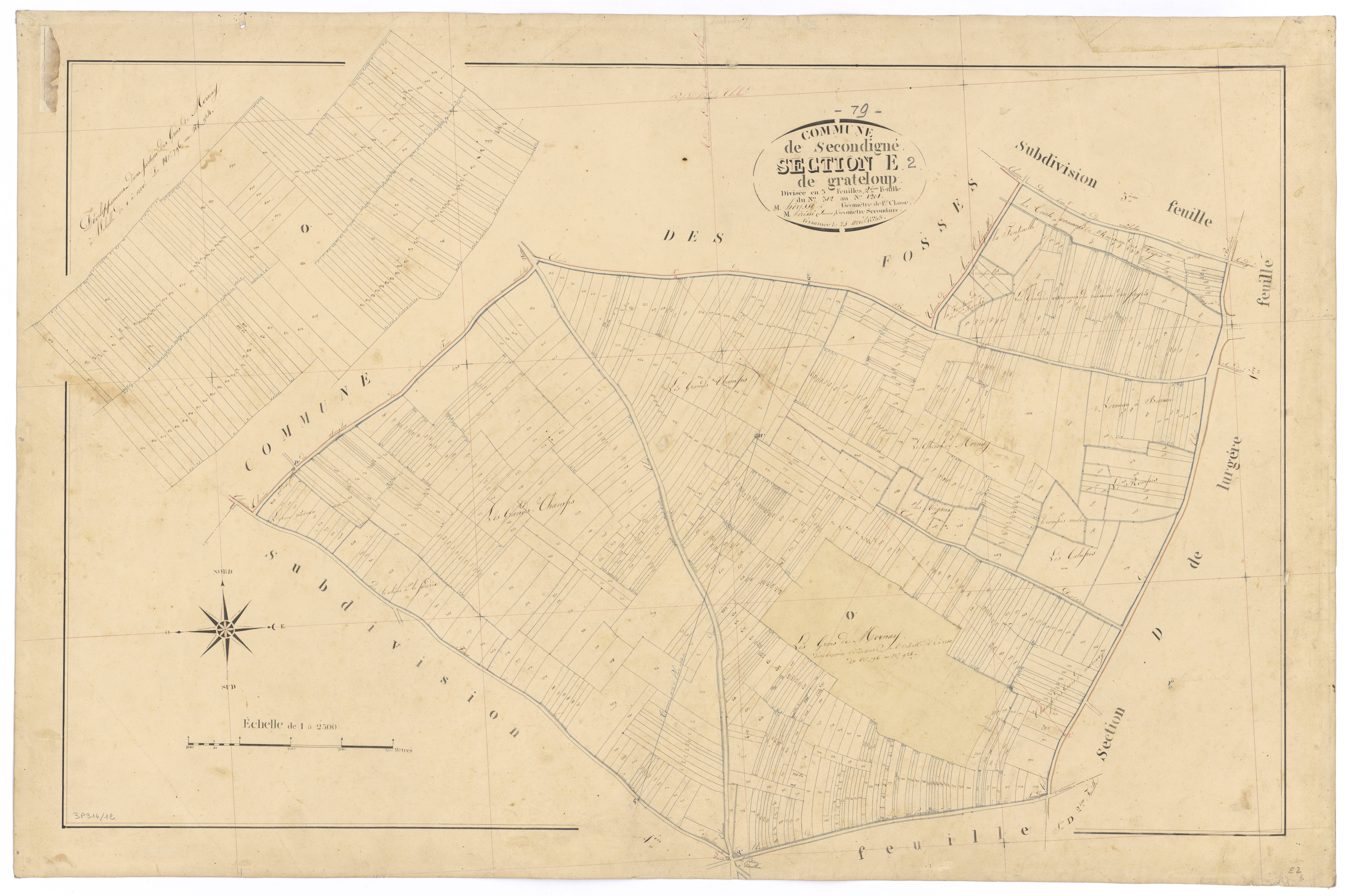 Secondigné-sur-Belle - FRAD079_CADASTRE_NAPOLEONIEN Section E2 dite de Grateloup 