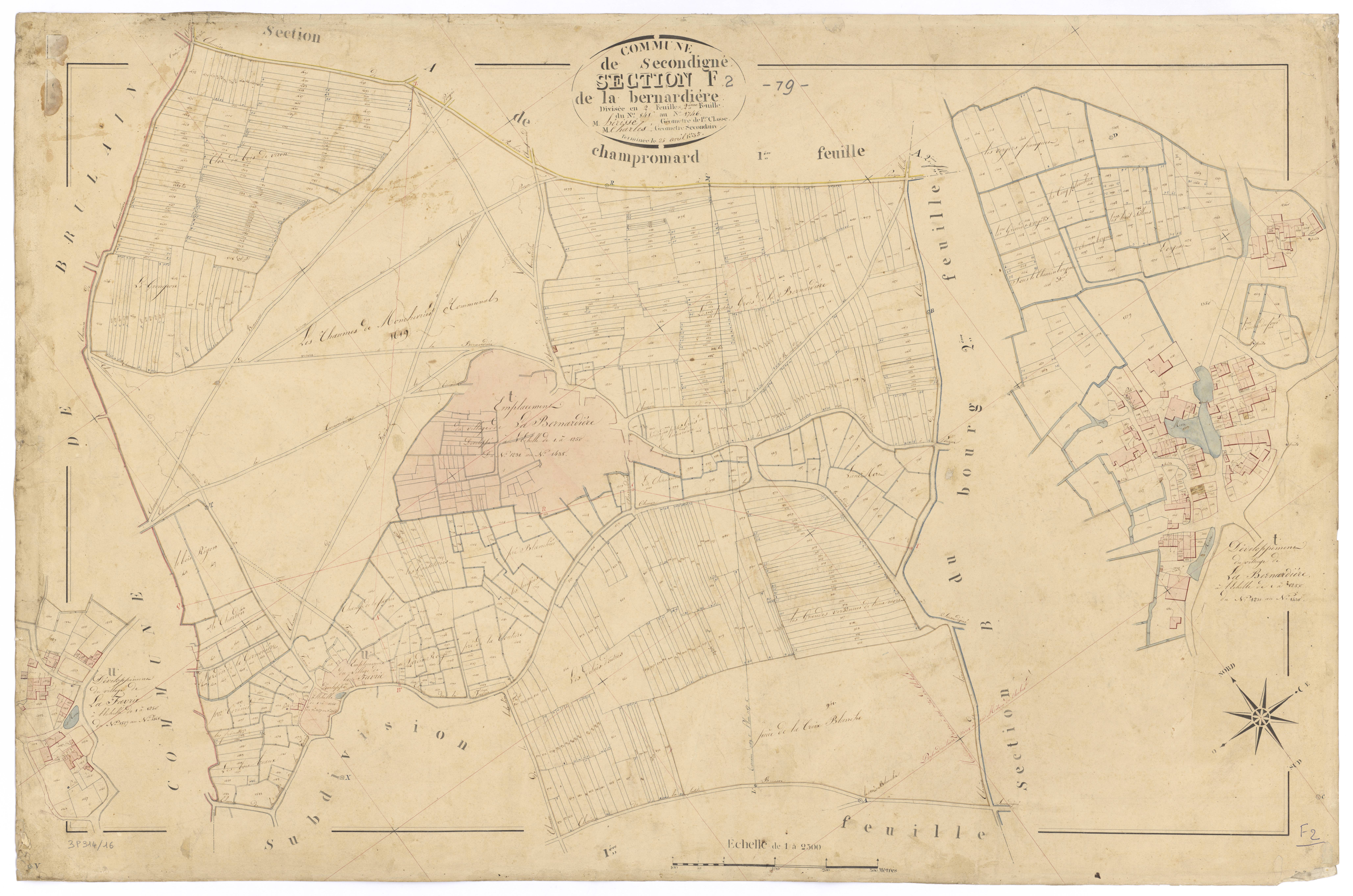 Secondigné-sur-Belle - FRAD079_CADASTRE_NAPOLEONIEN Section F2 dite de la Bernardière 