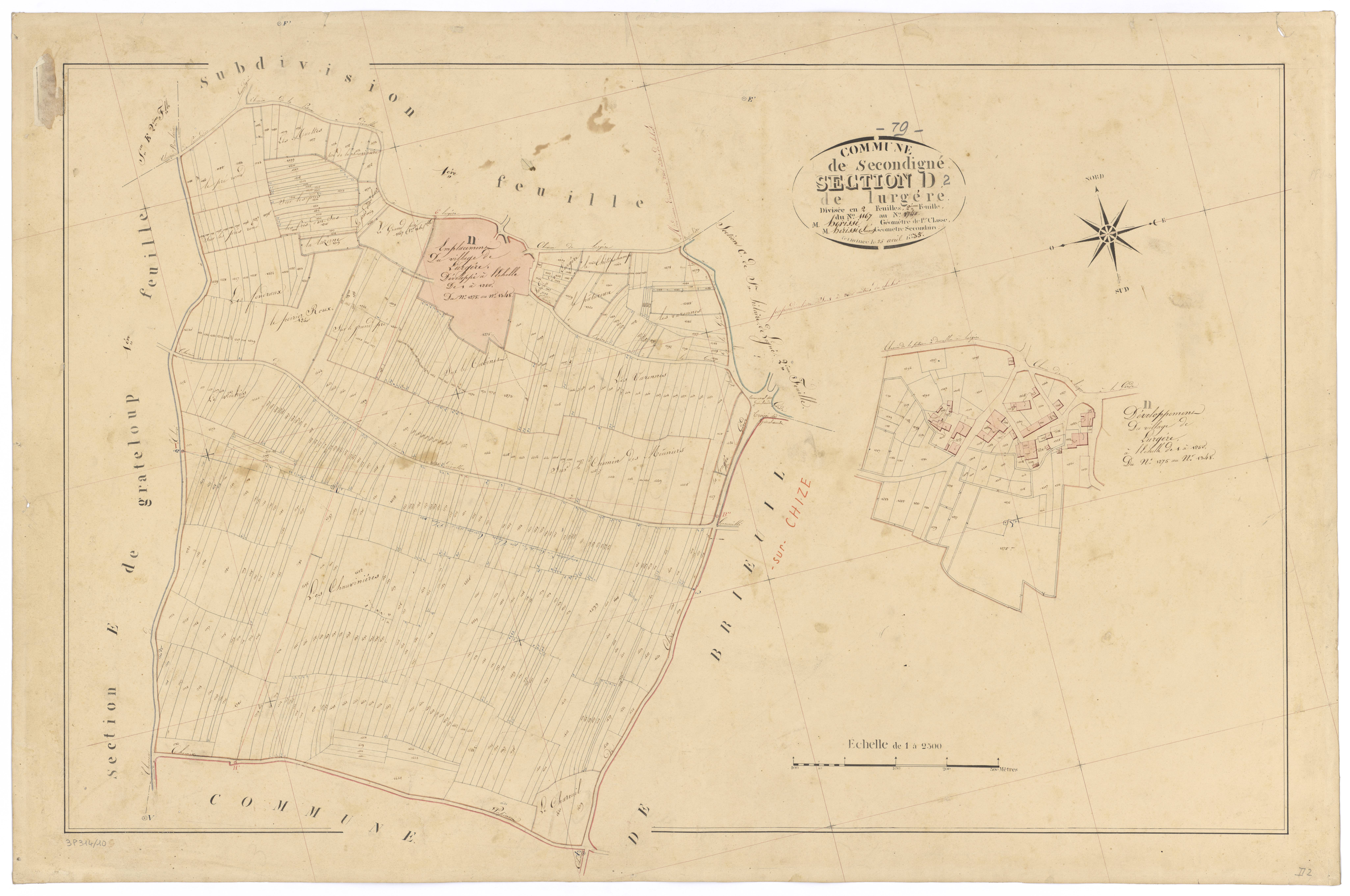 Secondigné-sur-Belle - FRAD079_CADASTRE_NAPOLEONIEN Section D2 dite de Lurgére 