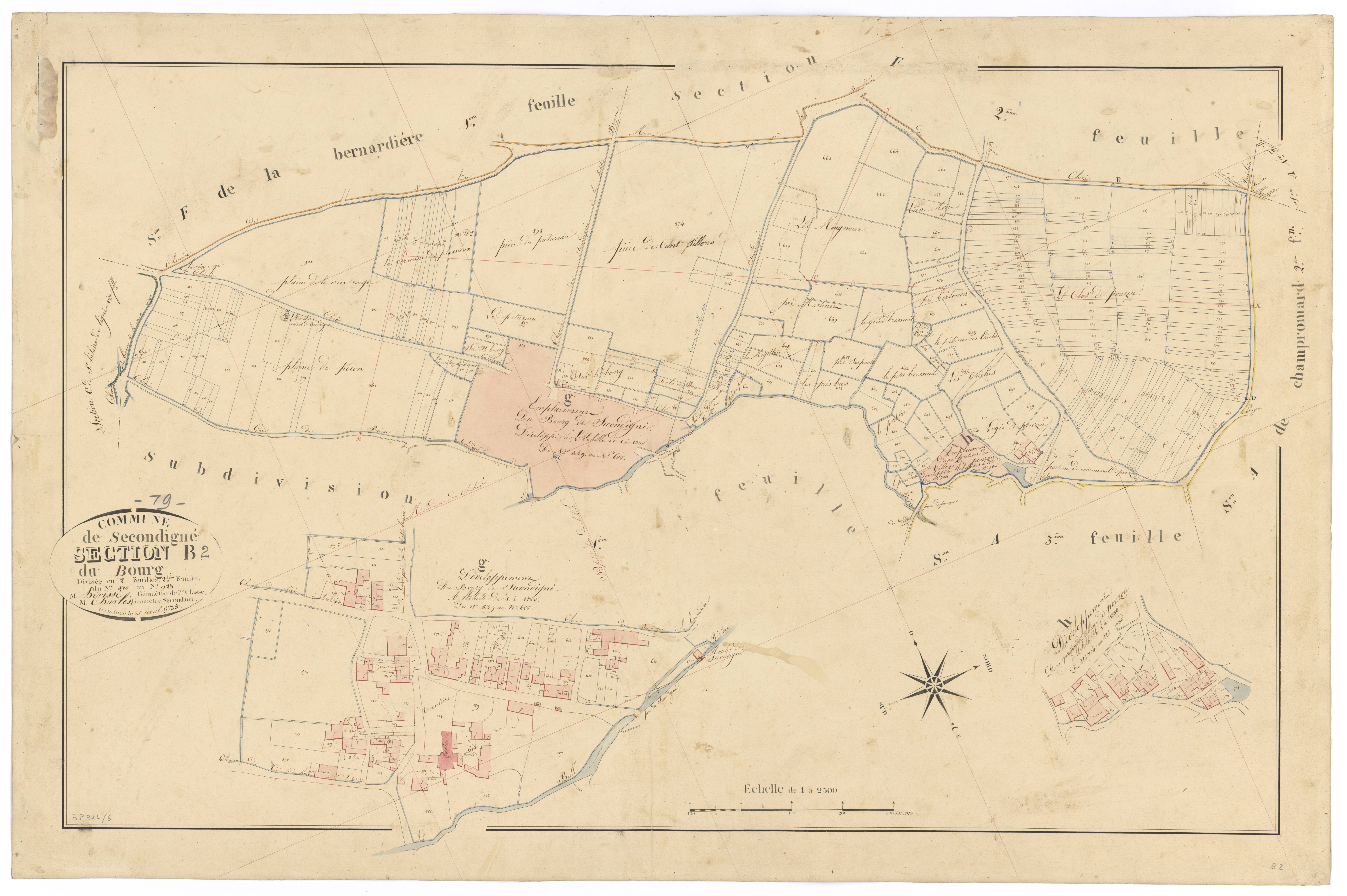 Secondigné-sur-Belle - FRAD079_CADASTRE_NAPOLEONIEN Section B2 dite du Bourg 