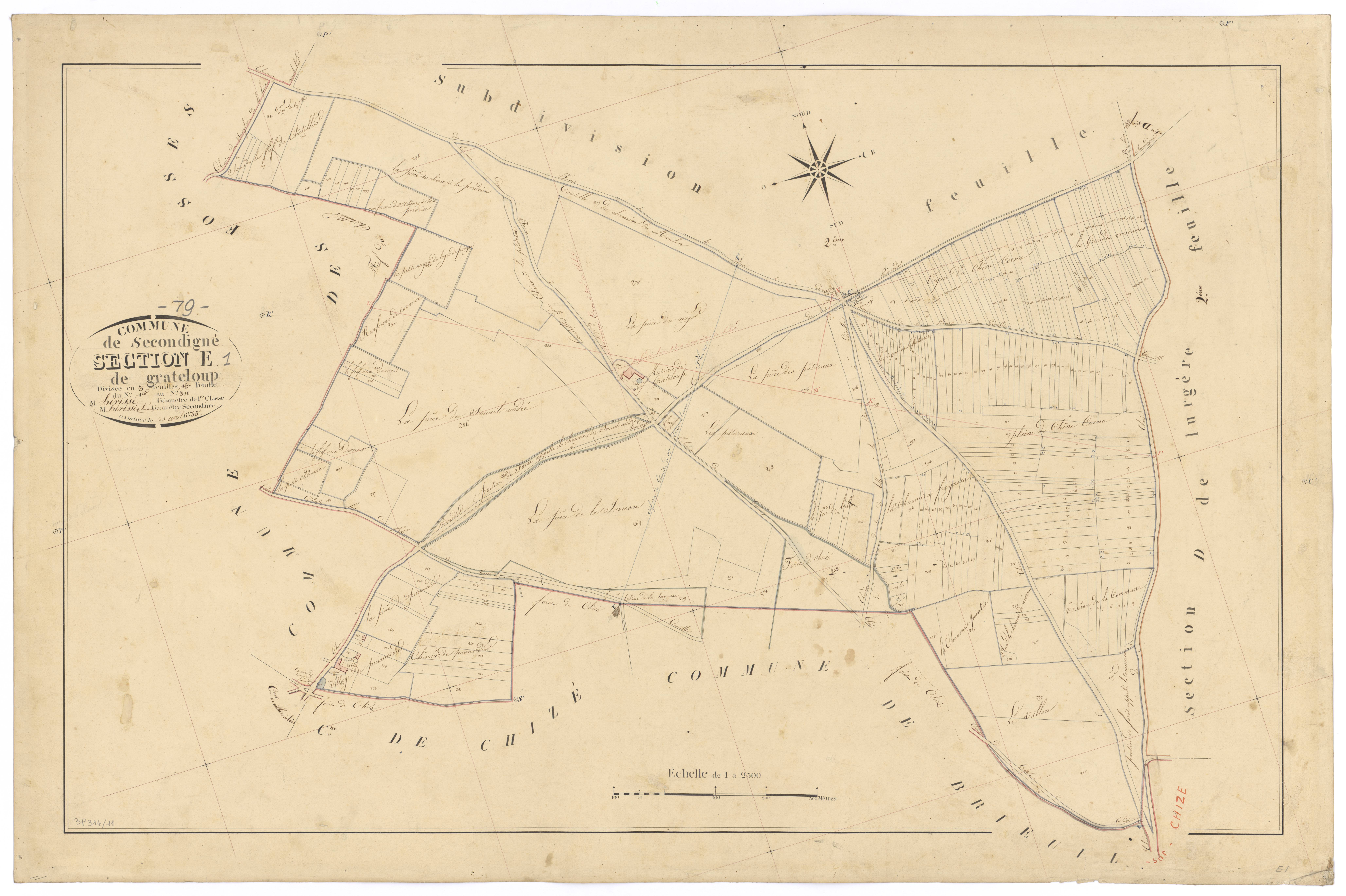 Secondigné-sur-Belle - FRAD079_CADASTRE_NAPOLEONIEN Section E1 dite de Grateloup 