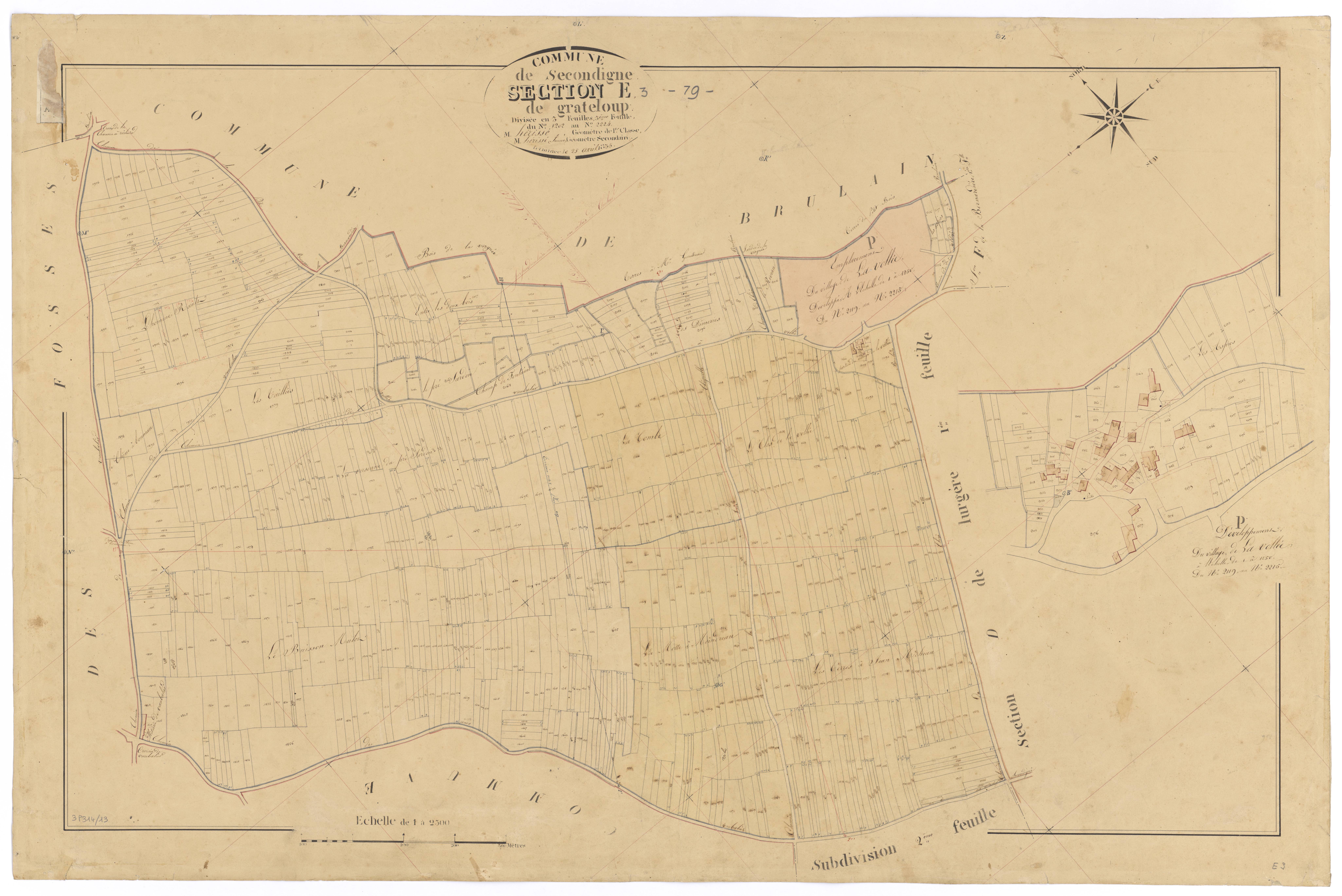 Secondigné-sur-Belle - FRAD079_CADASTRE_NAPOLEONIEN Section E3 dite de Grateloup 