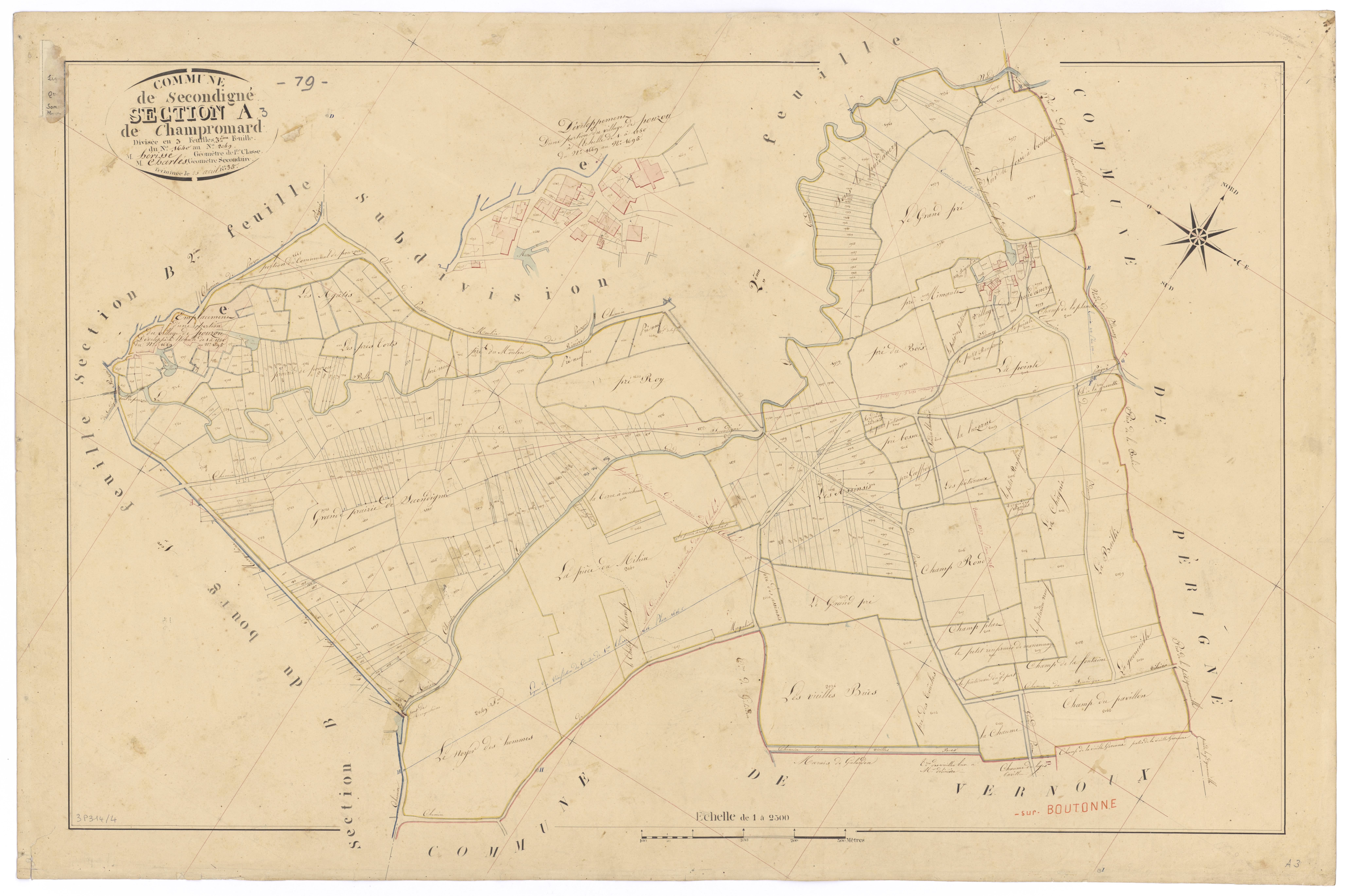 Secondigné-sur-Belle - FRAD079_CADASTRE_NAPOLEONIEN Section A3 dite der Champomard 