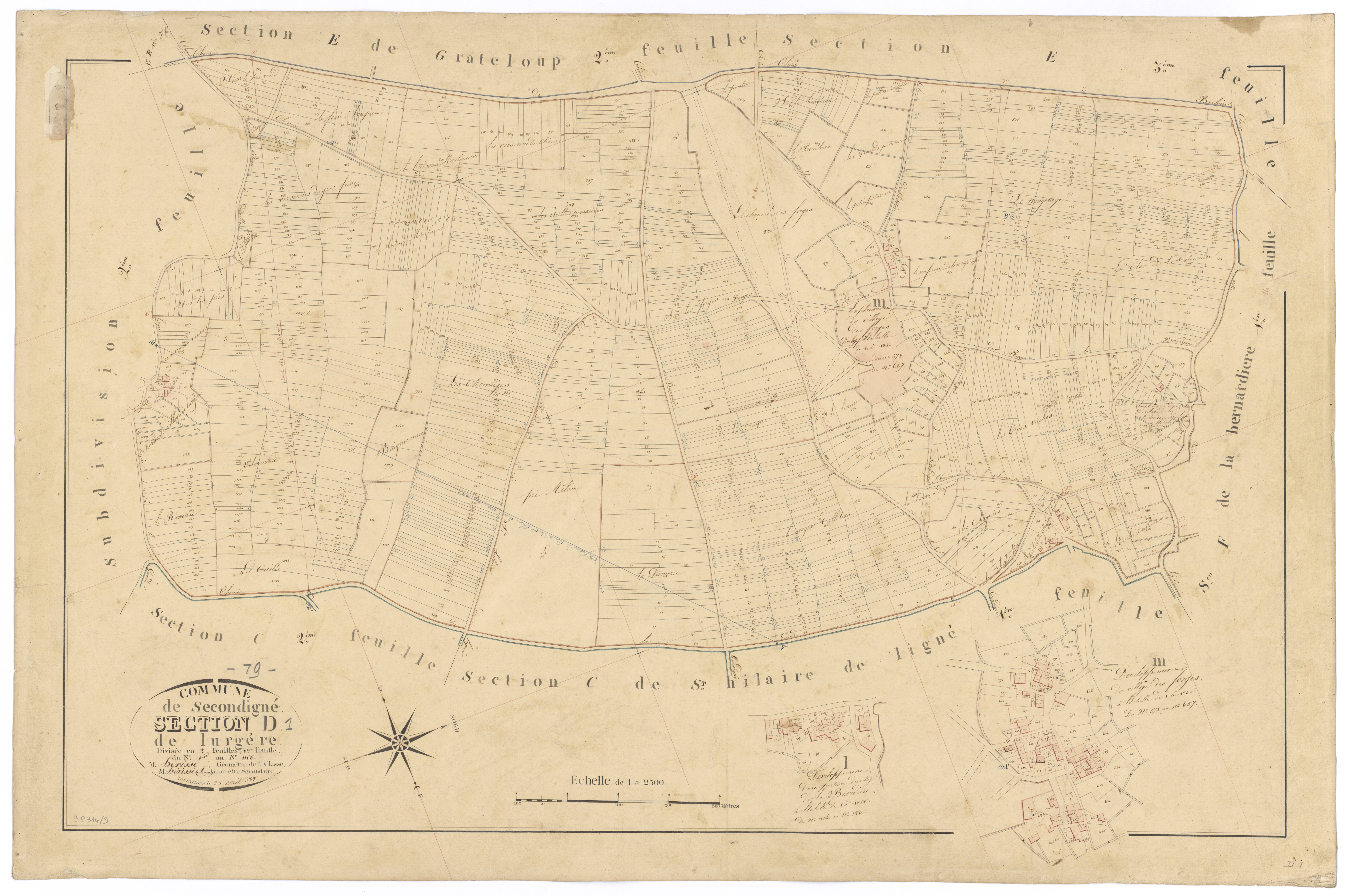 Secondigné-sur-Belle - FRAD079_CADASTRE_NAPOLEONIEN Section D1 dite de Lurgére 