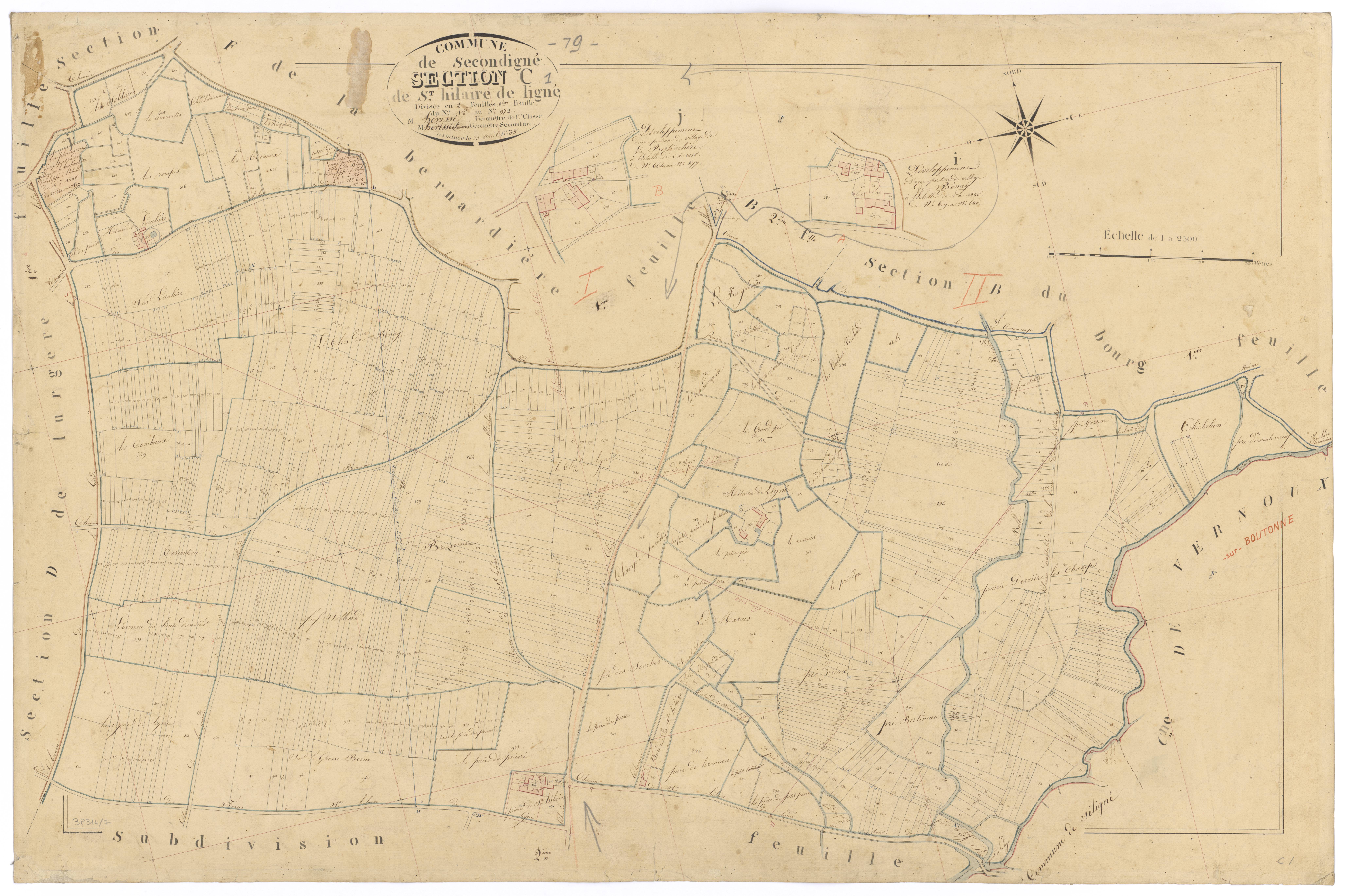 Secondigné-sur-Belle - FRAD079_CADASTRE_NAPOLEONIEN Section C1 dite de Saint Hilaire de Ligné 