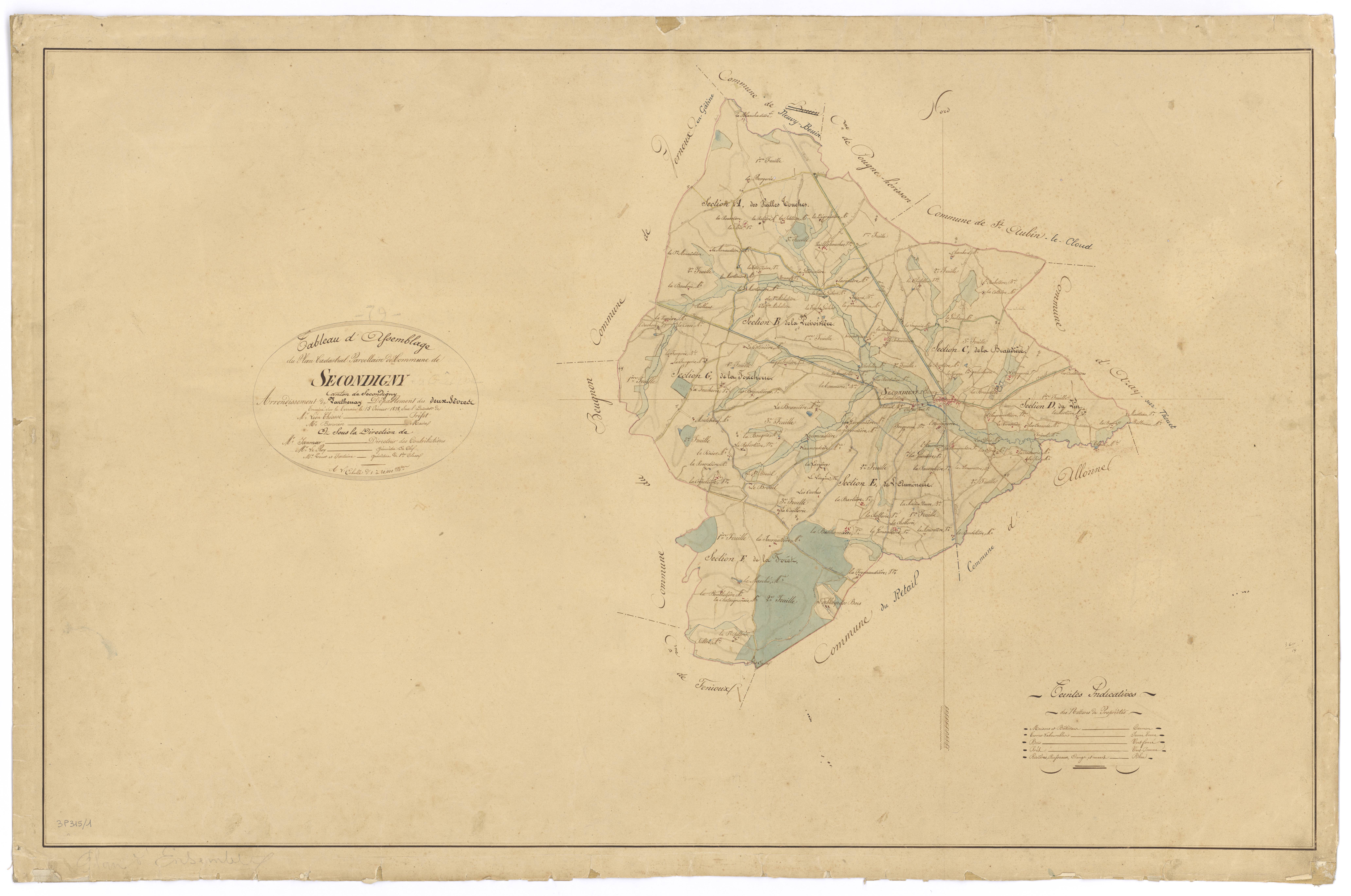 Secondigny - FRAD079_CADASTRE_NAPOLEONIEN Tableau d'assemblage 