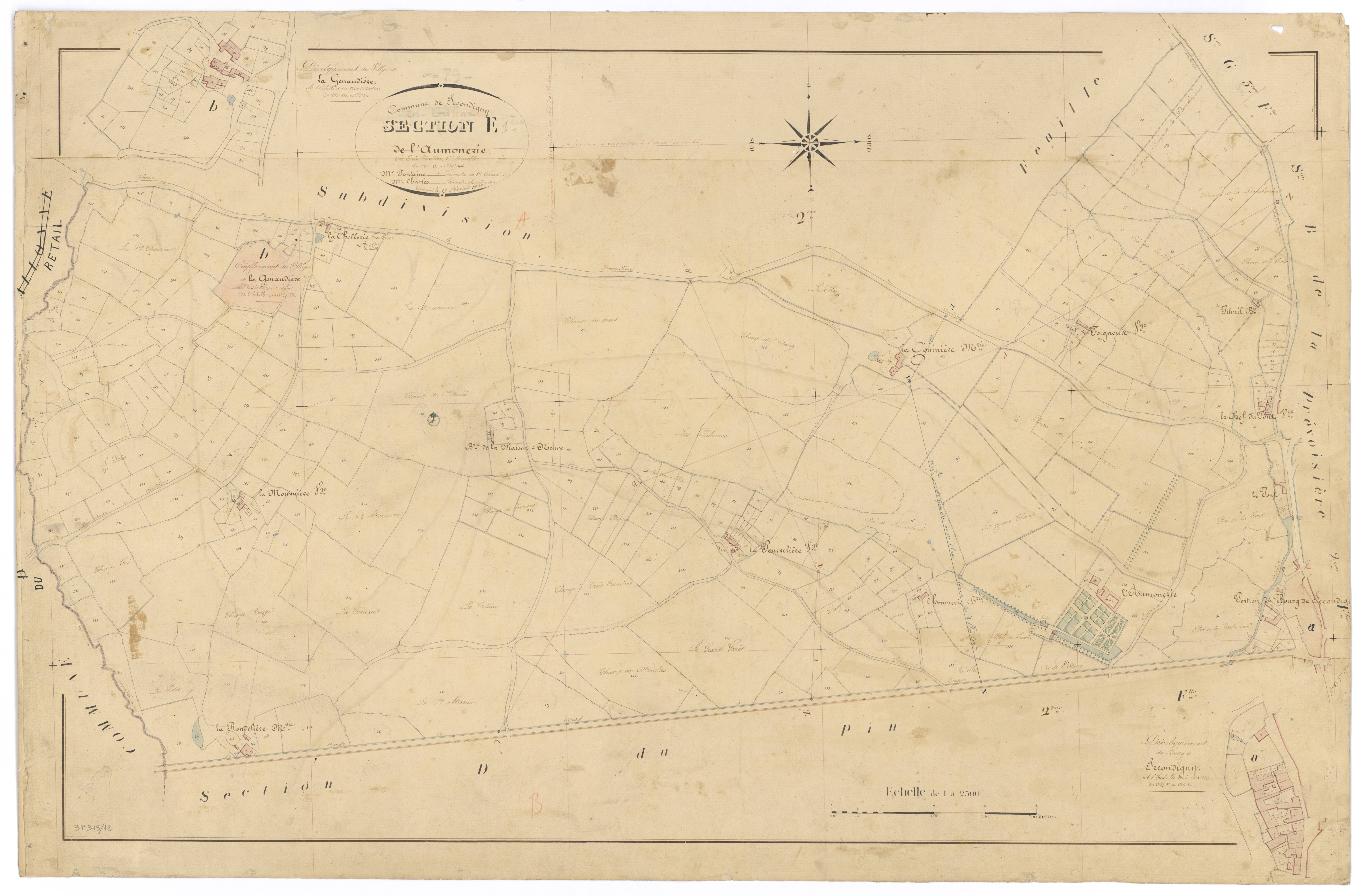 Secondigny - FRAD079_CADASTRE_NAPOLEONIEN Section E1 dite de l'Aumonerie 
