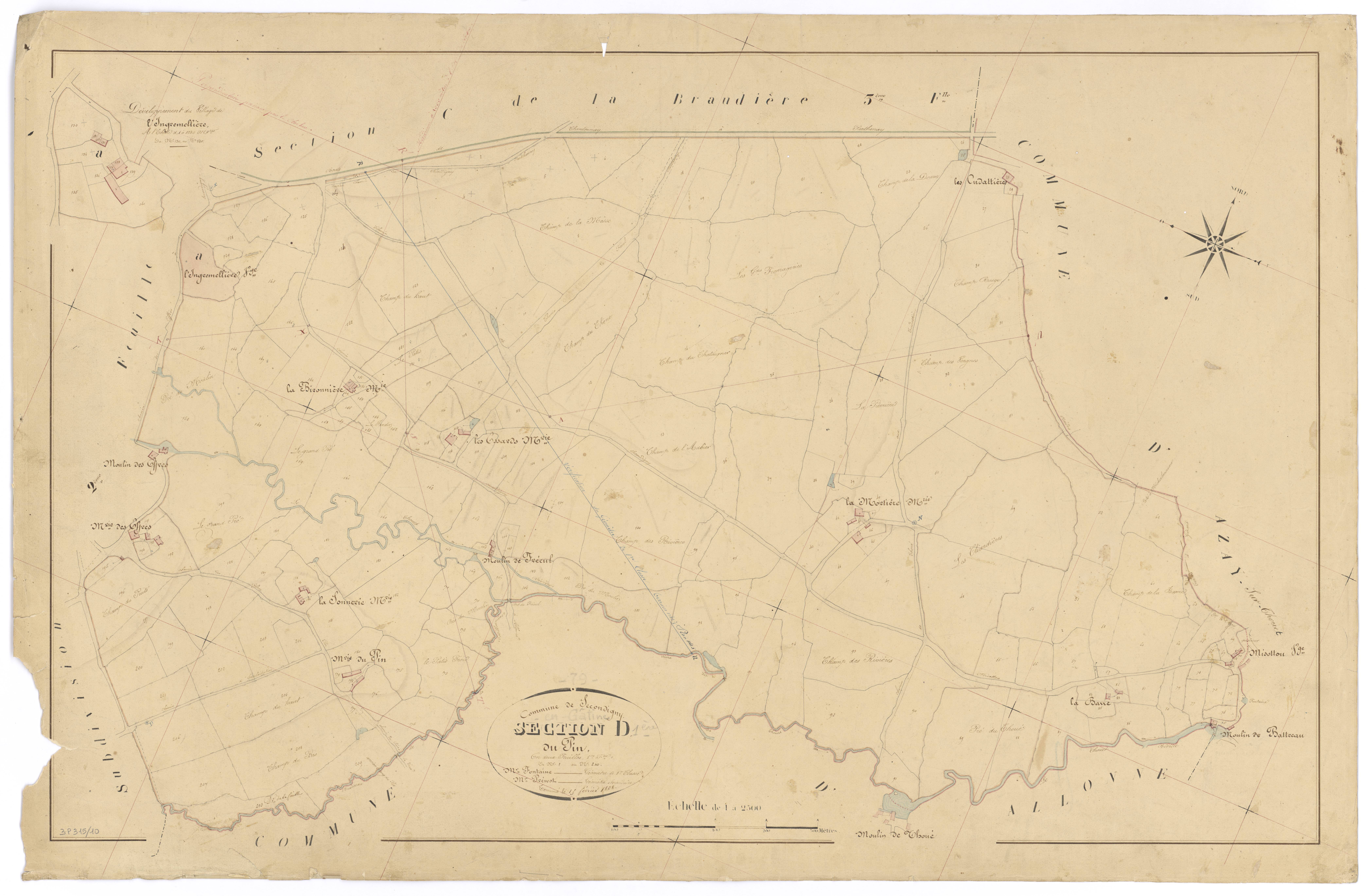 Secondigny - FRAD079_CADASTRE_NAPOLEONIEN Section D1 dite du Pin 