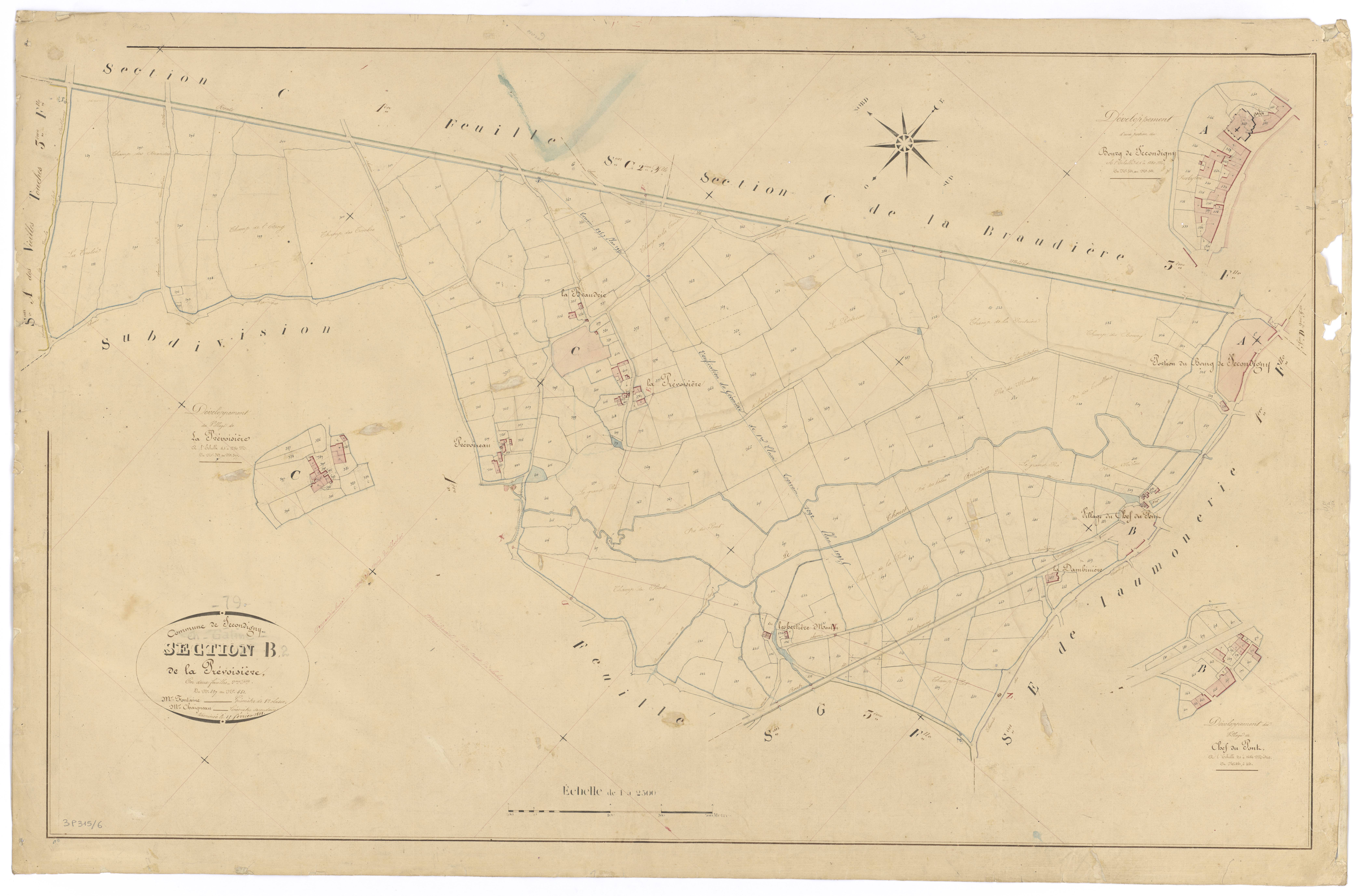 Secondigny - FRAD079_CADASTRE_NAPOLEONIEN Section B2 dite de la Prévoisière 