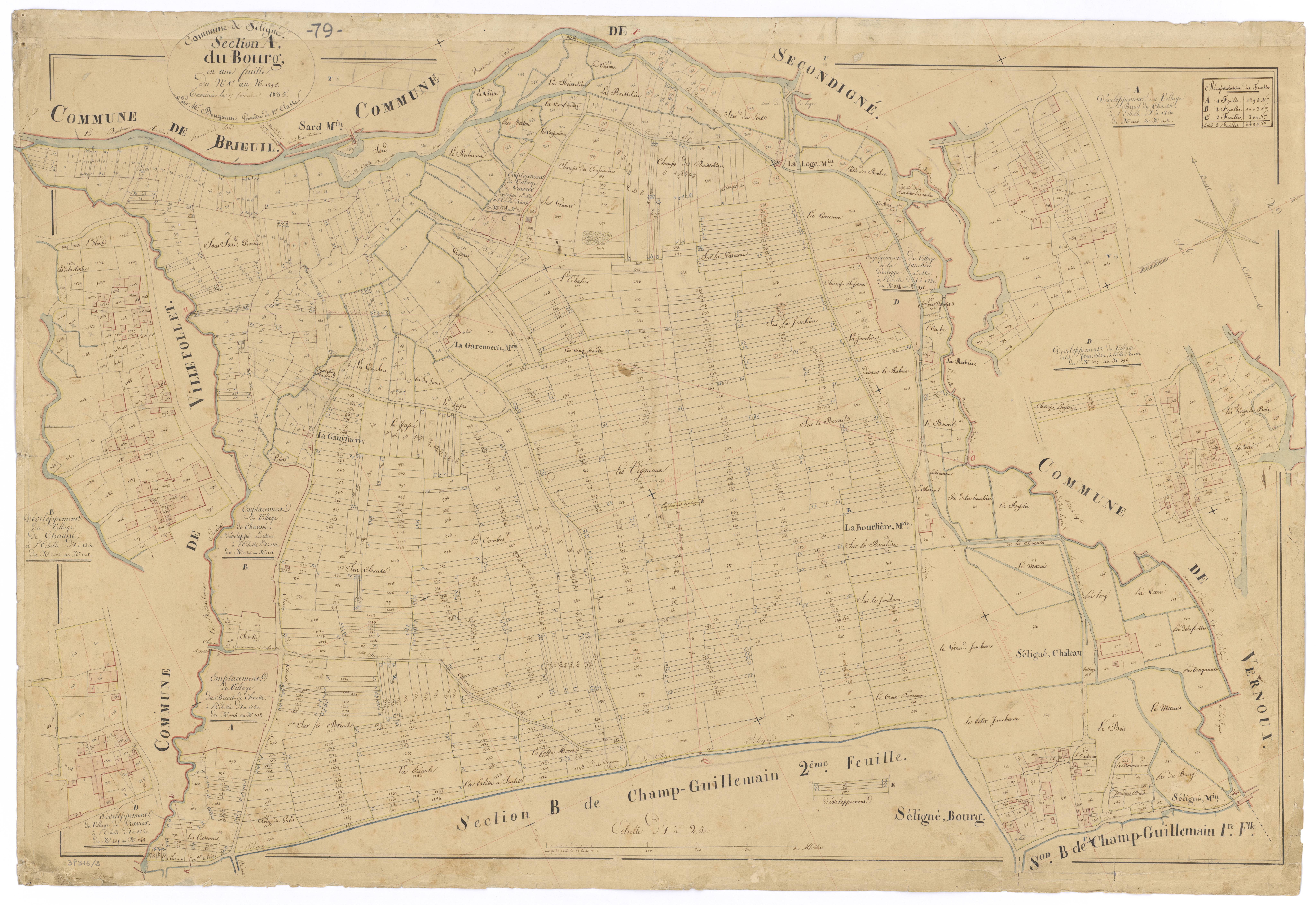 Séligné - FRAD079_CADASTRE_NAPOLEONIEN Section A dite du Bourg