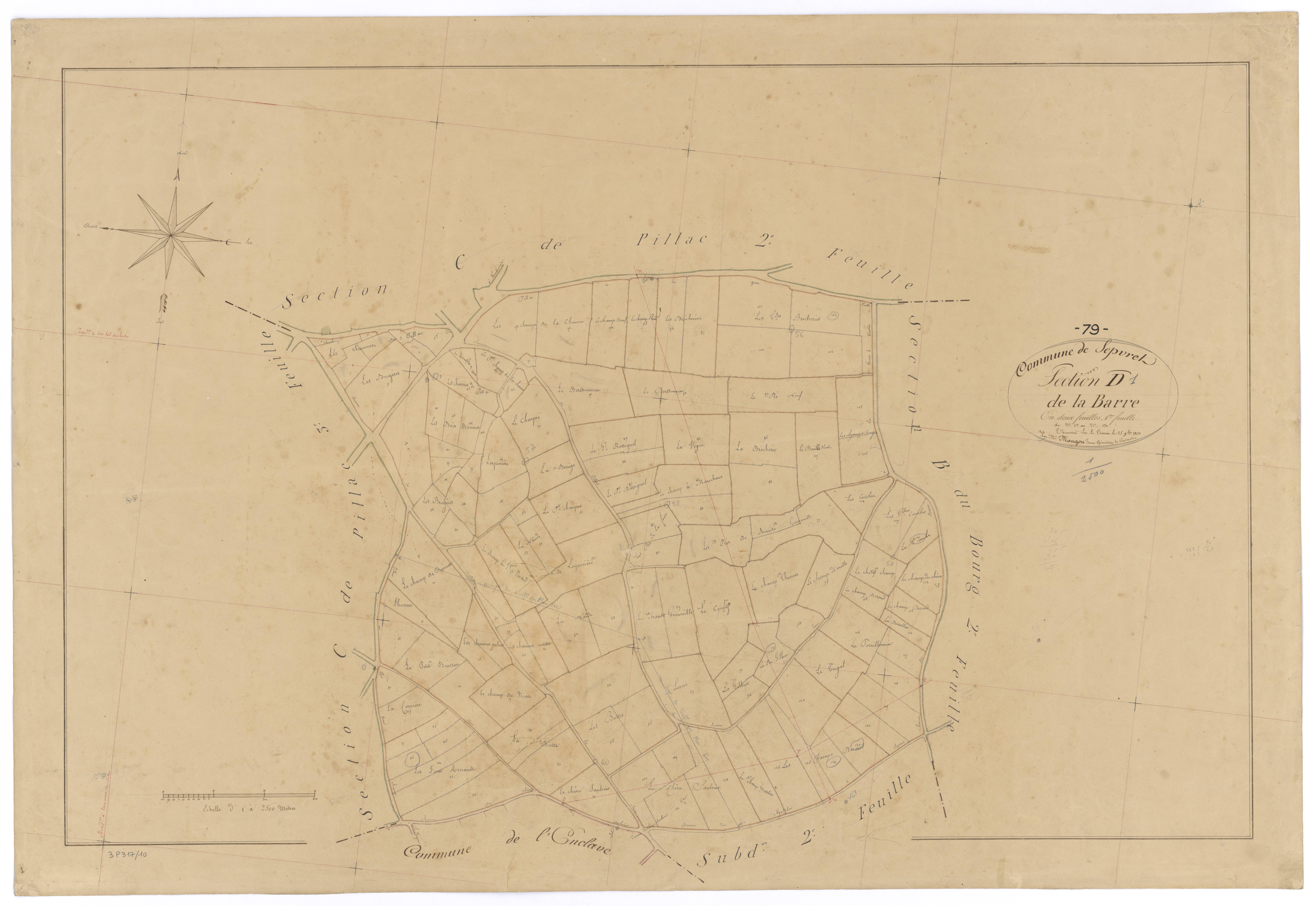 Sepvret - FRAD079_CADASTRE_NAPOLEONIEN Section D1 dite de la Barre 