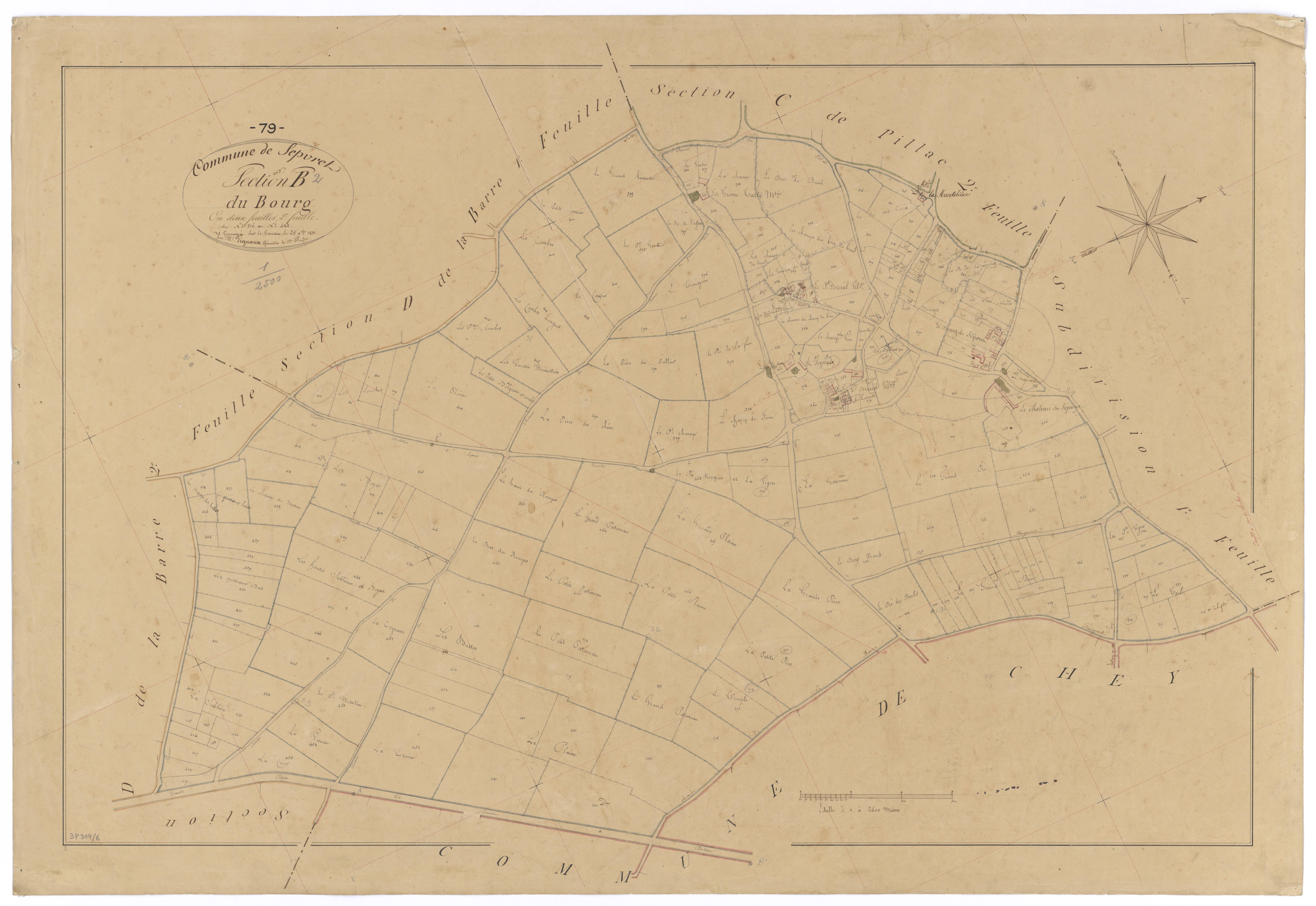 Sepvret - FRAD079_CADASTRE_NAPOLEONIEN Section B2 dite du Bourg