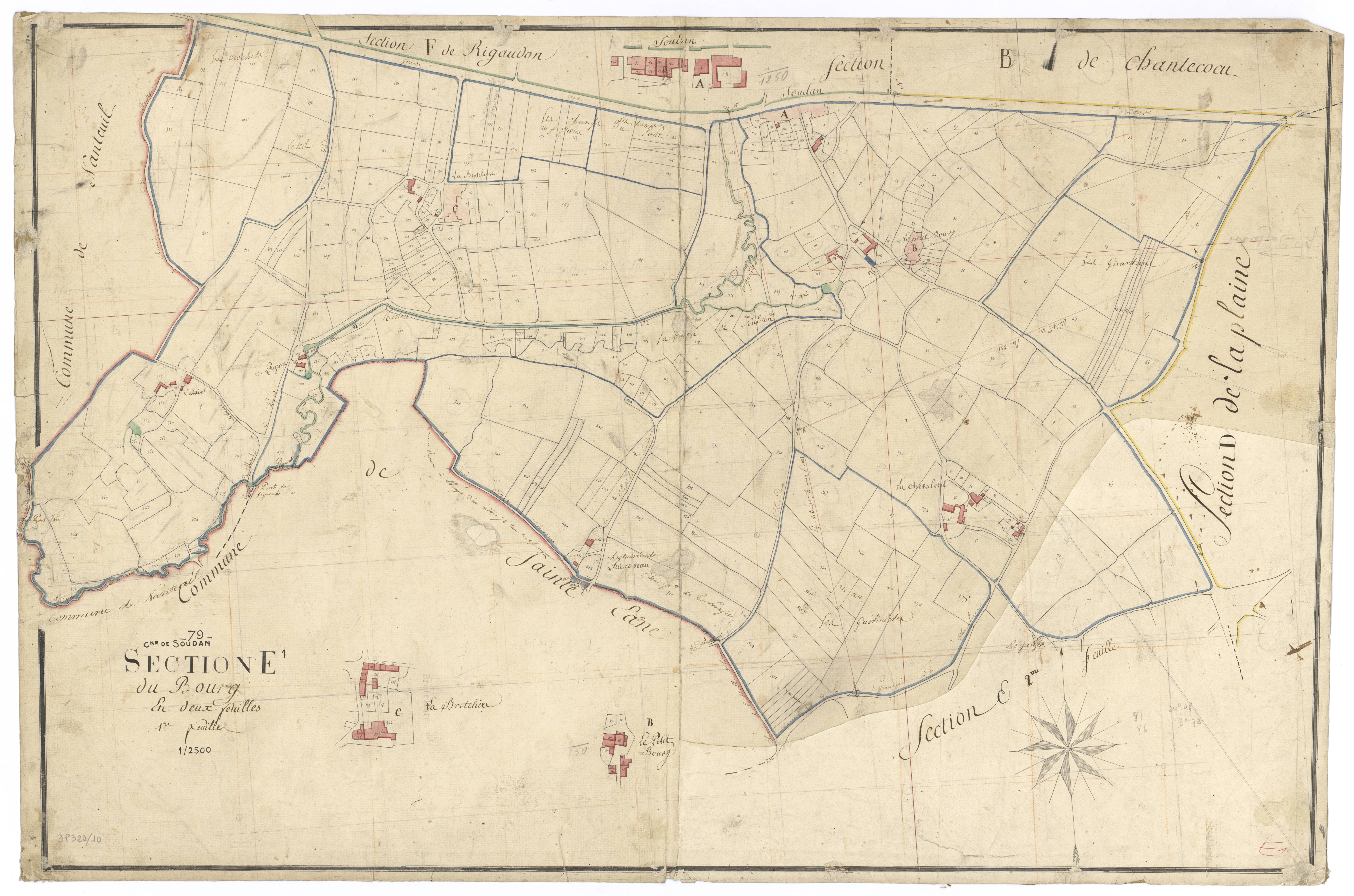 Soudan - FRAD079_CADASTRE_NAPOLEONIEN Section E1 dite du Bourg 
