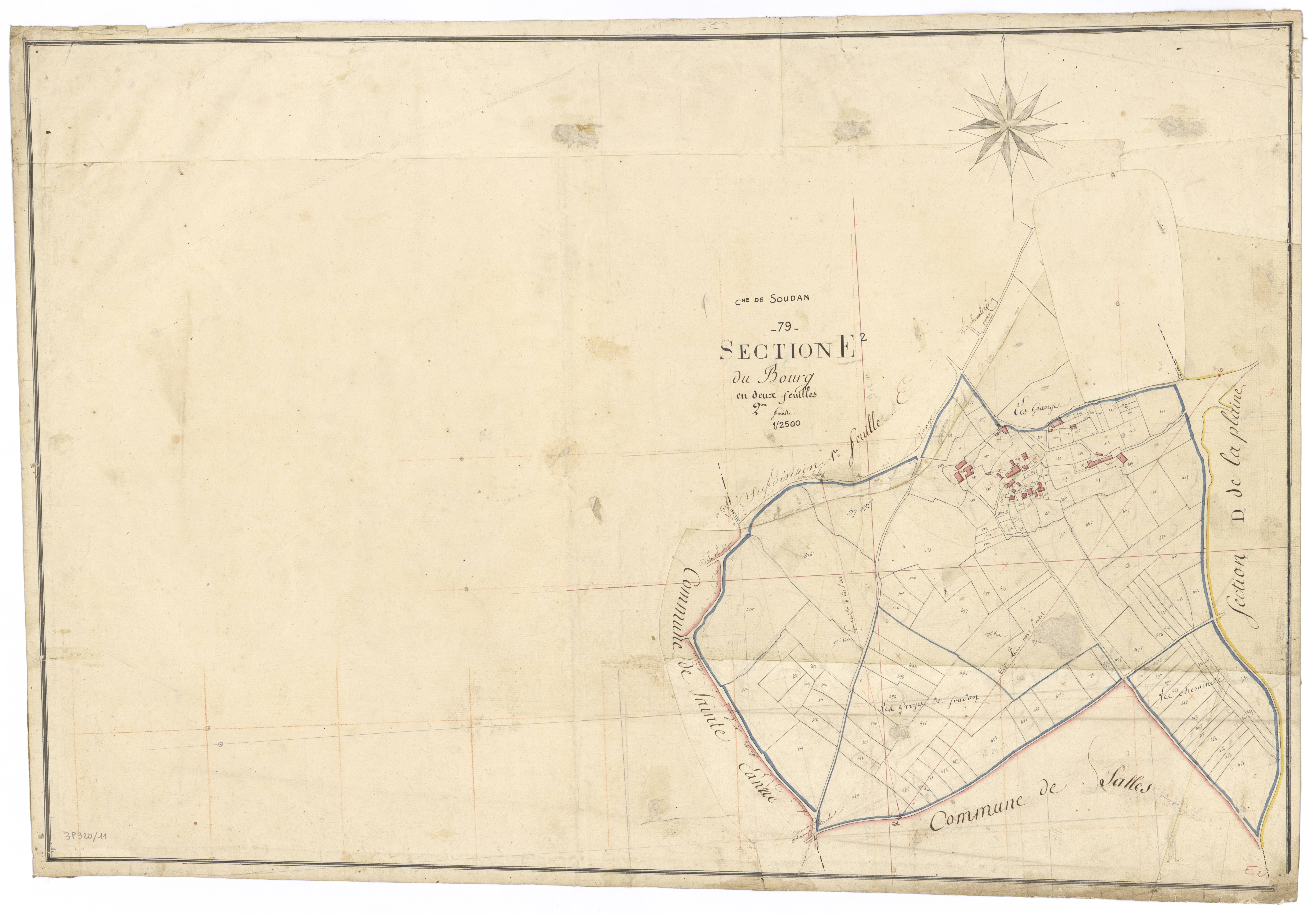 Soudan - FRAD079_CADASTRE_NAPOLEONIEN Section E2 dite du Bourg 