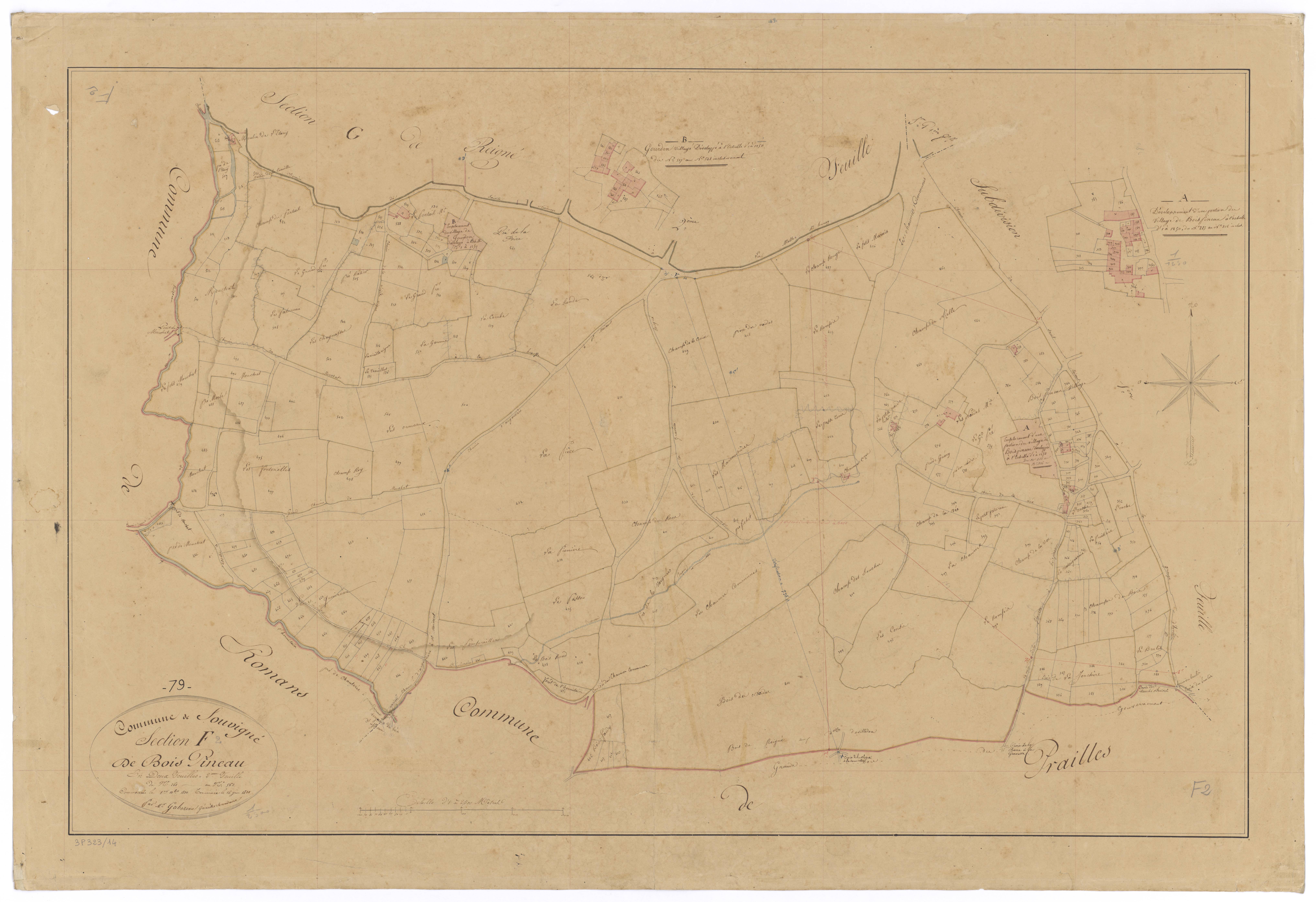 Souvigné - FRAD079_CADASTRE_NAPOLEONIEN Section F2 dite de Bois Pineau 