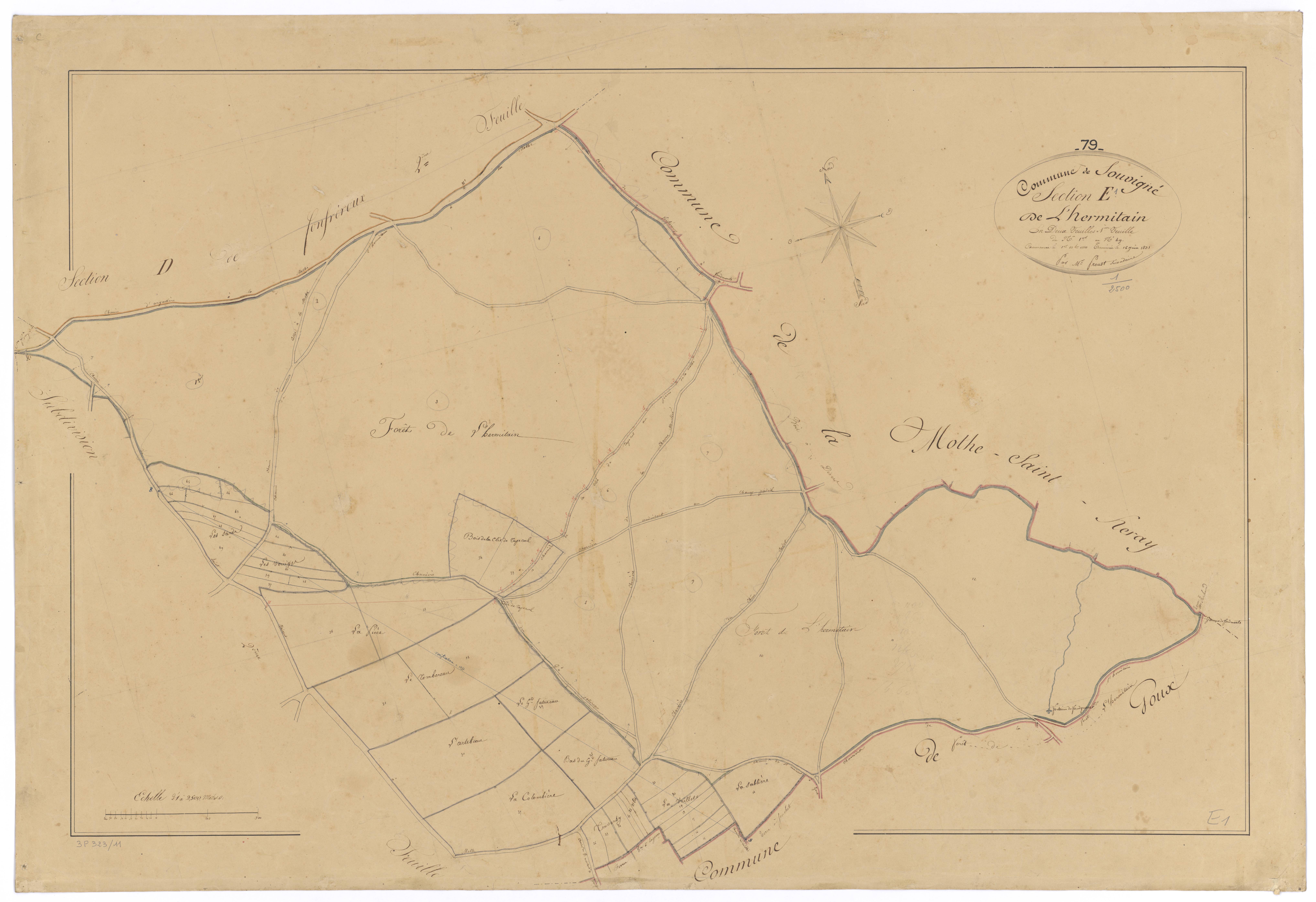 Souvigné - FRAD079_CADASTRE_NAPOLEONIEN Section E1 dite de l'Hermitain 