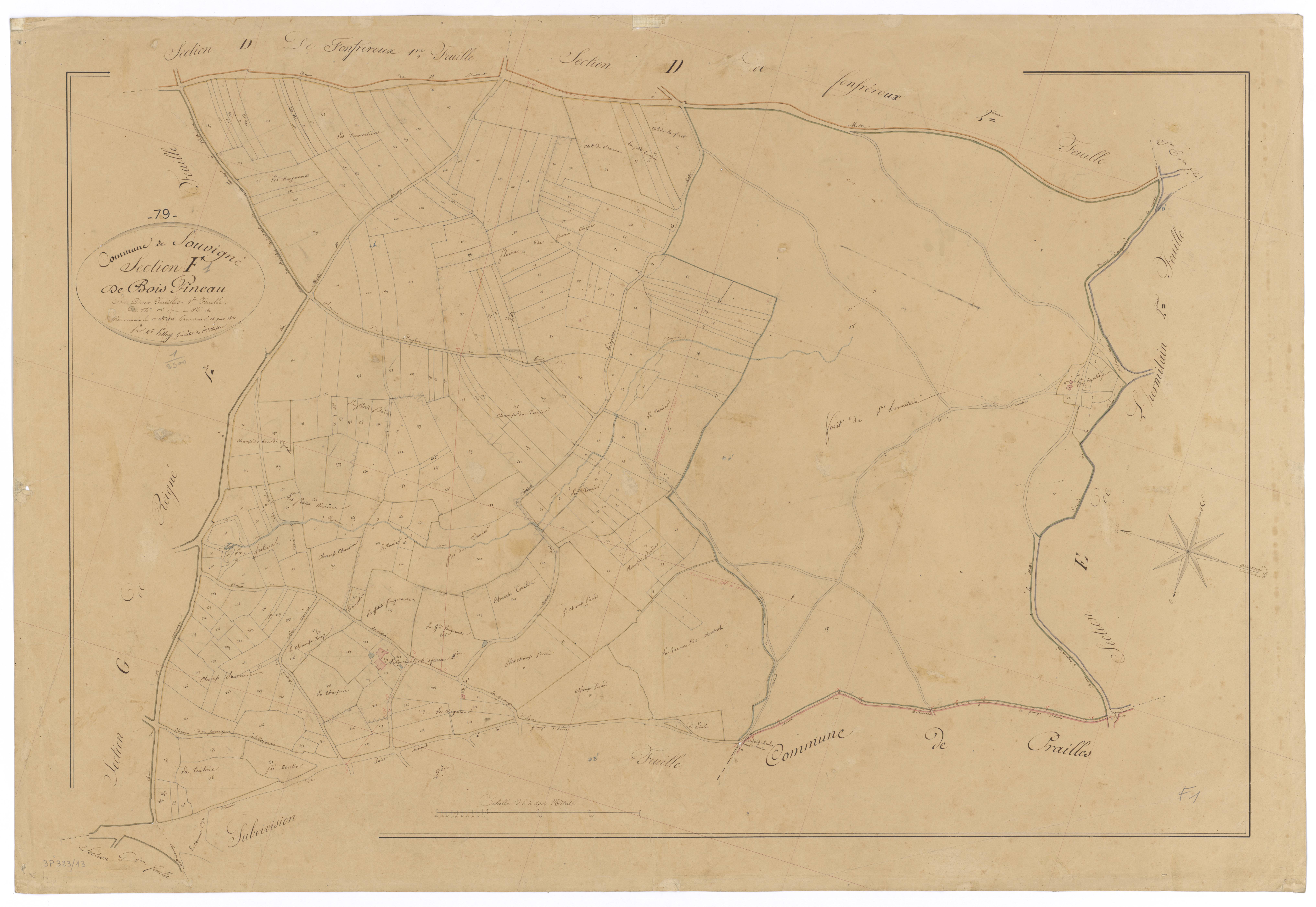 Souvigné - FRAD079_CADASTRE_NAPOLEONIEN Section F1 dite de Bois Pineau 