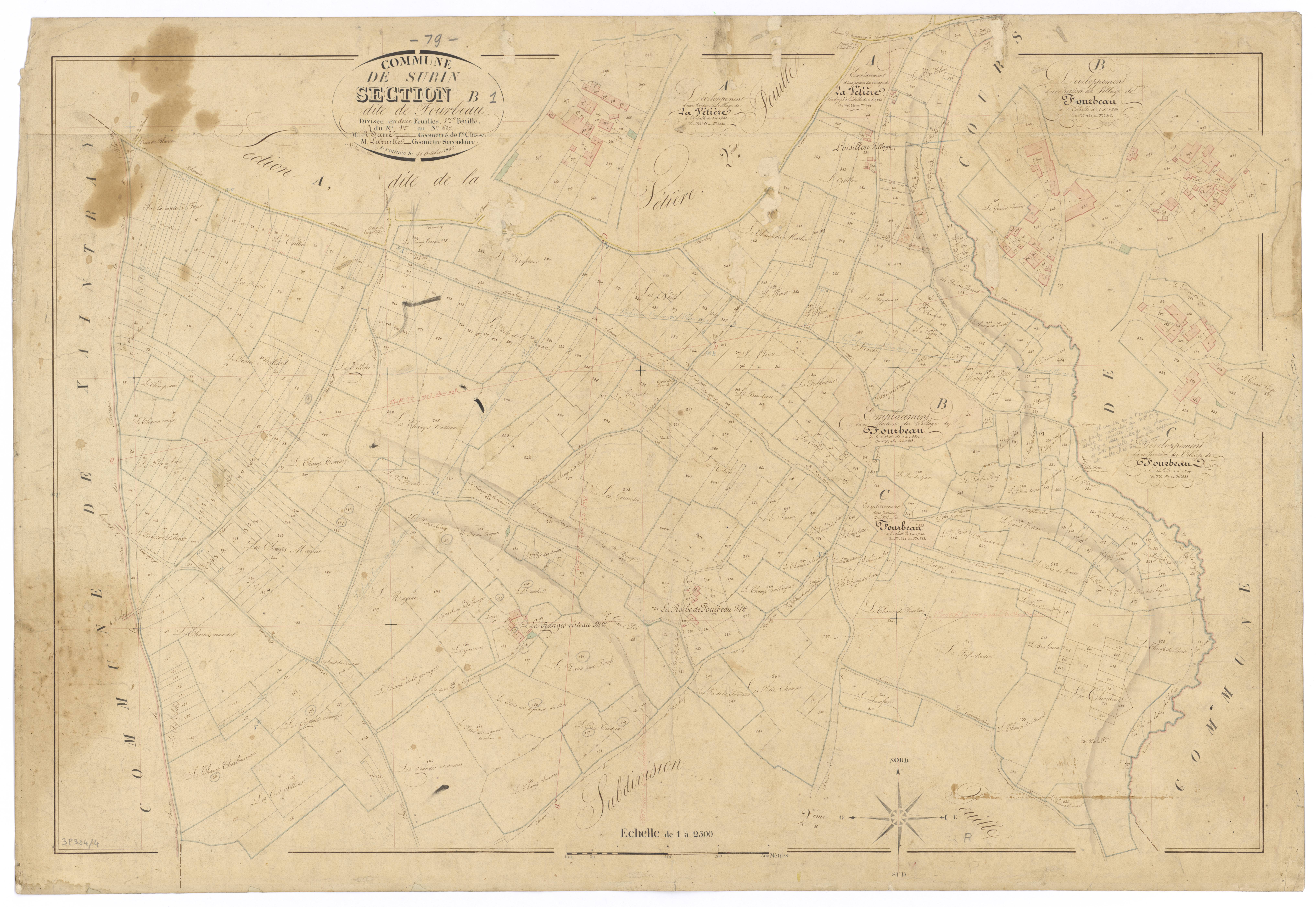 Surin - FRAD079_CADASTRE_NAPOLEONIEN Section B1 dite de Fourbeau 