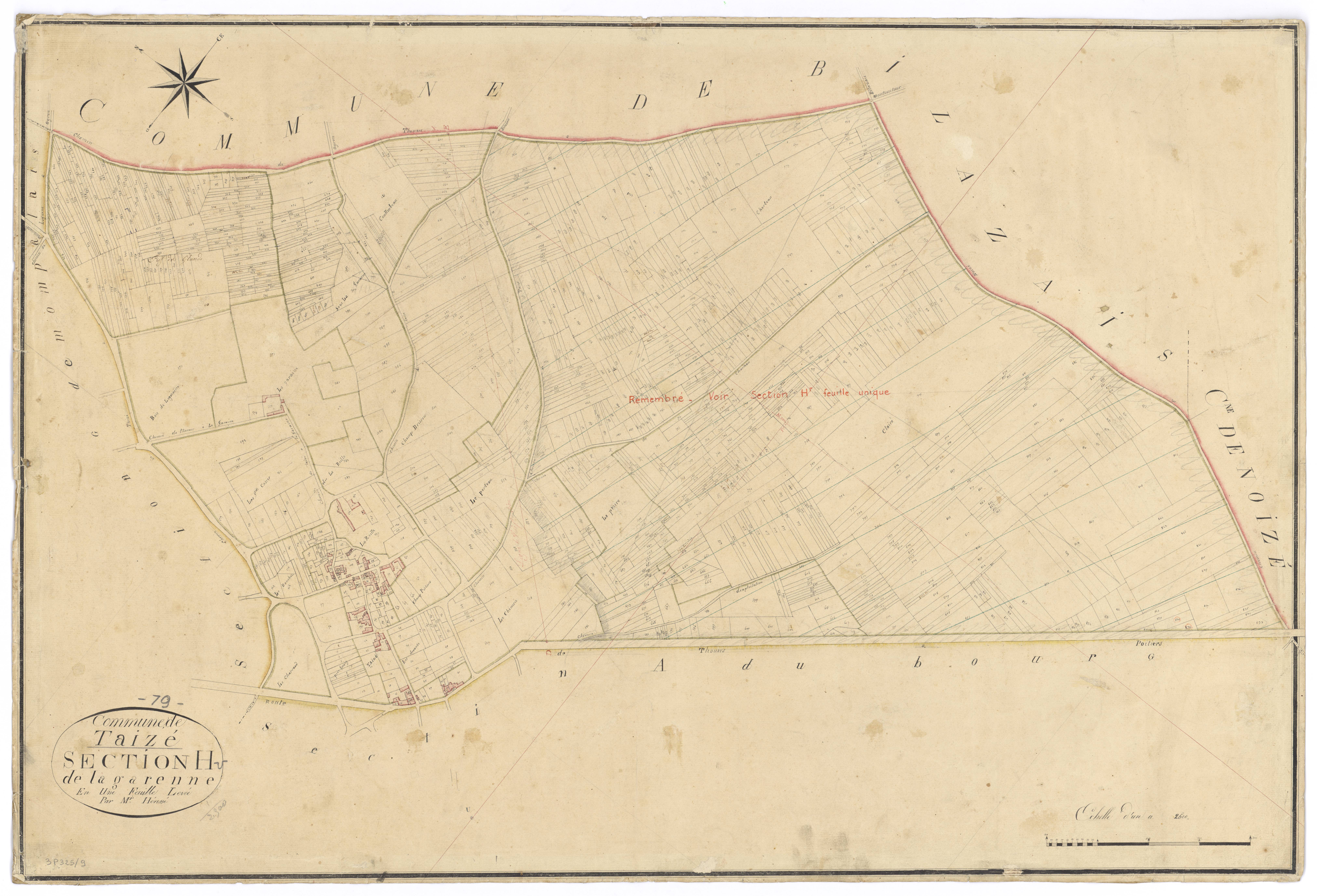 Taizé - FRAD079_CADASTRE_NAPOLEONIEN Section H dite de la Garenne