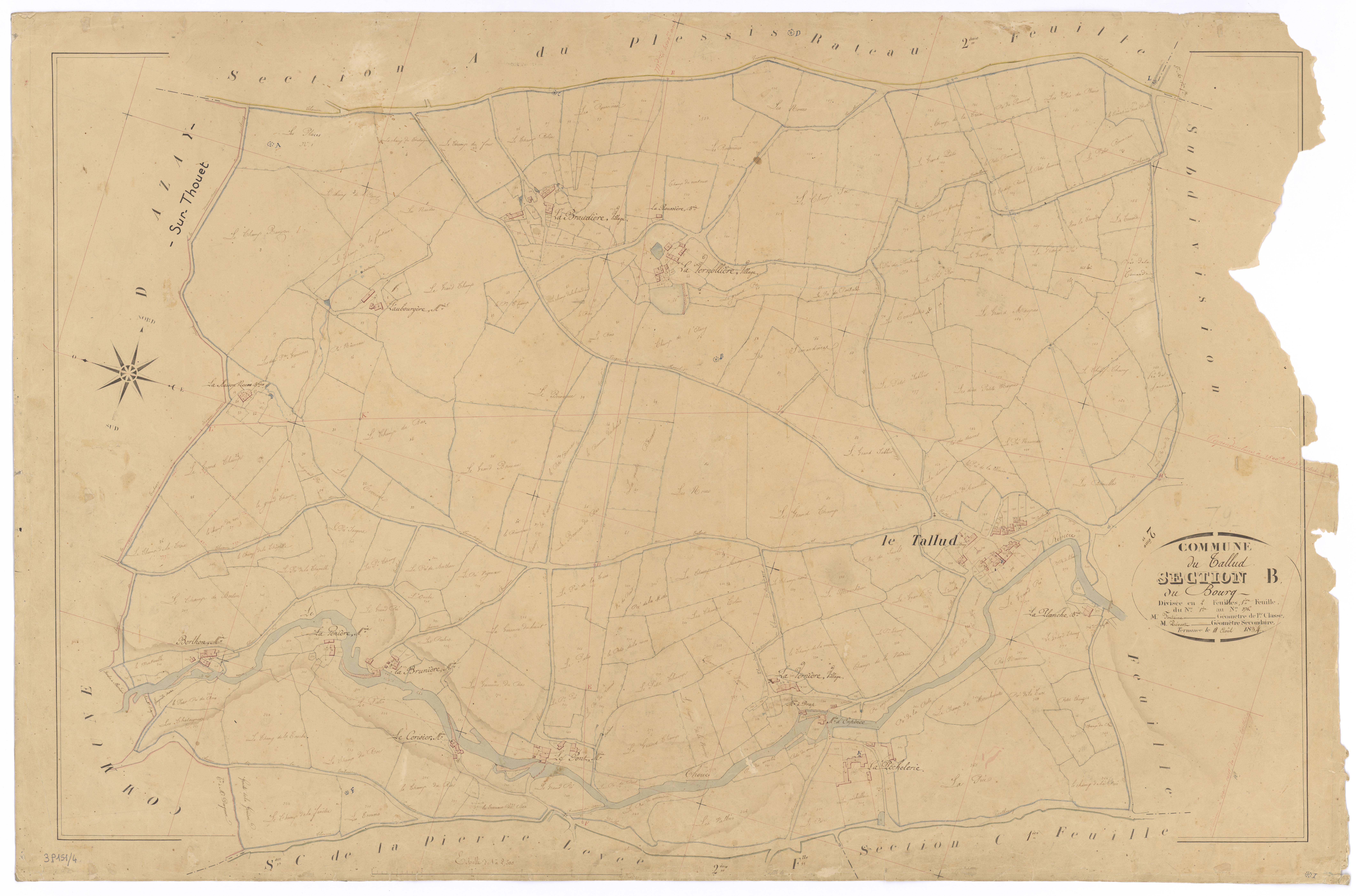 Le Tallud - FRAD079_CADASTRE_NAPOLEONIEN Section B du Bourg 