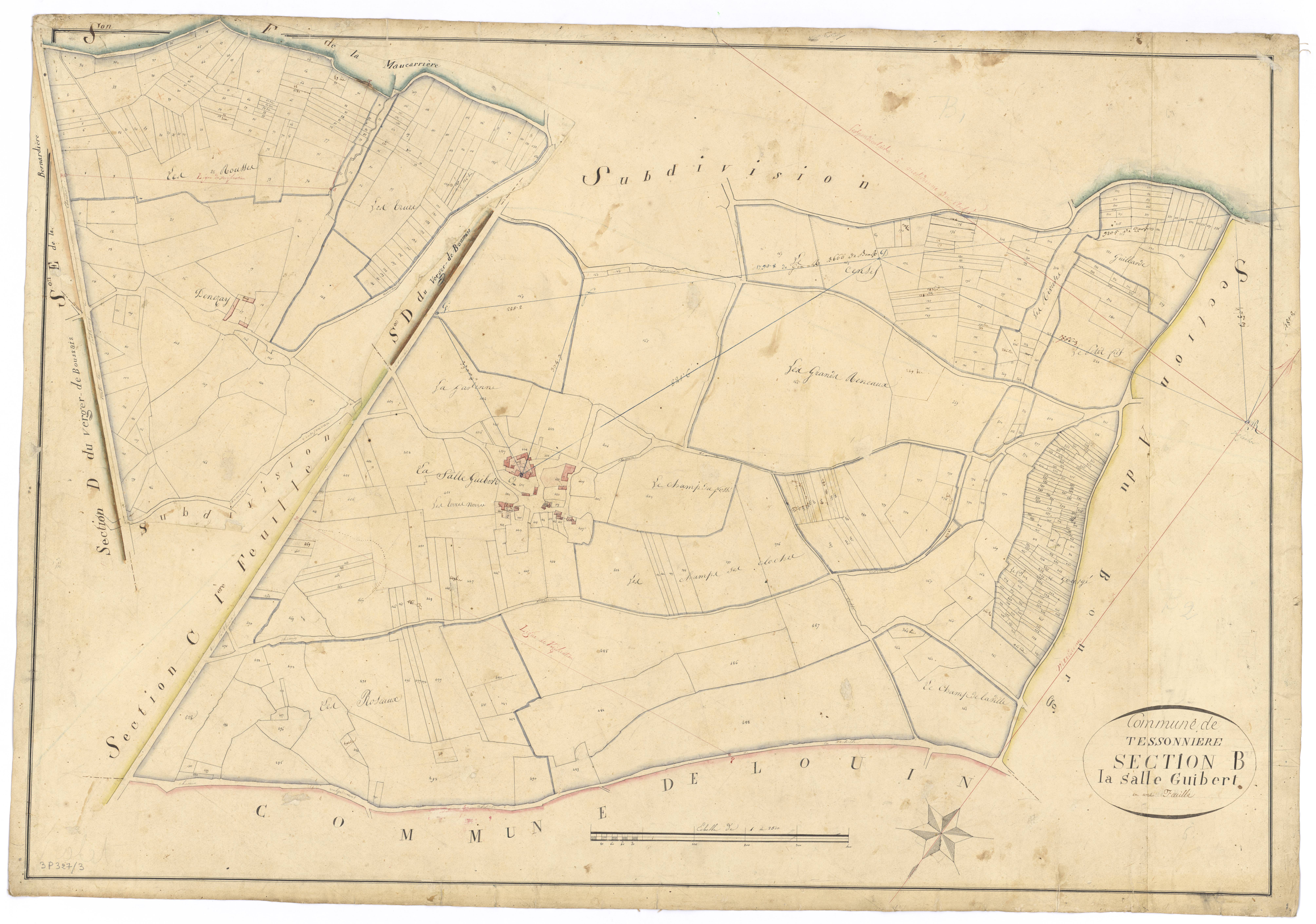 Tessonnière - FRAD079_CADASTRE_NAPOLEONIEN Section B dite de la Salle Guibert 