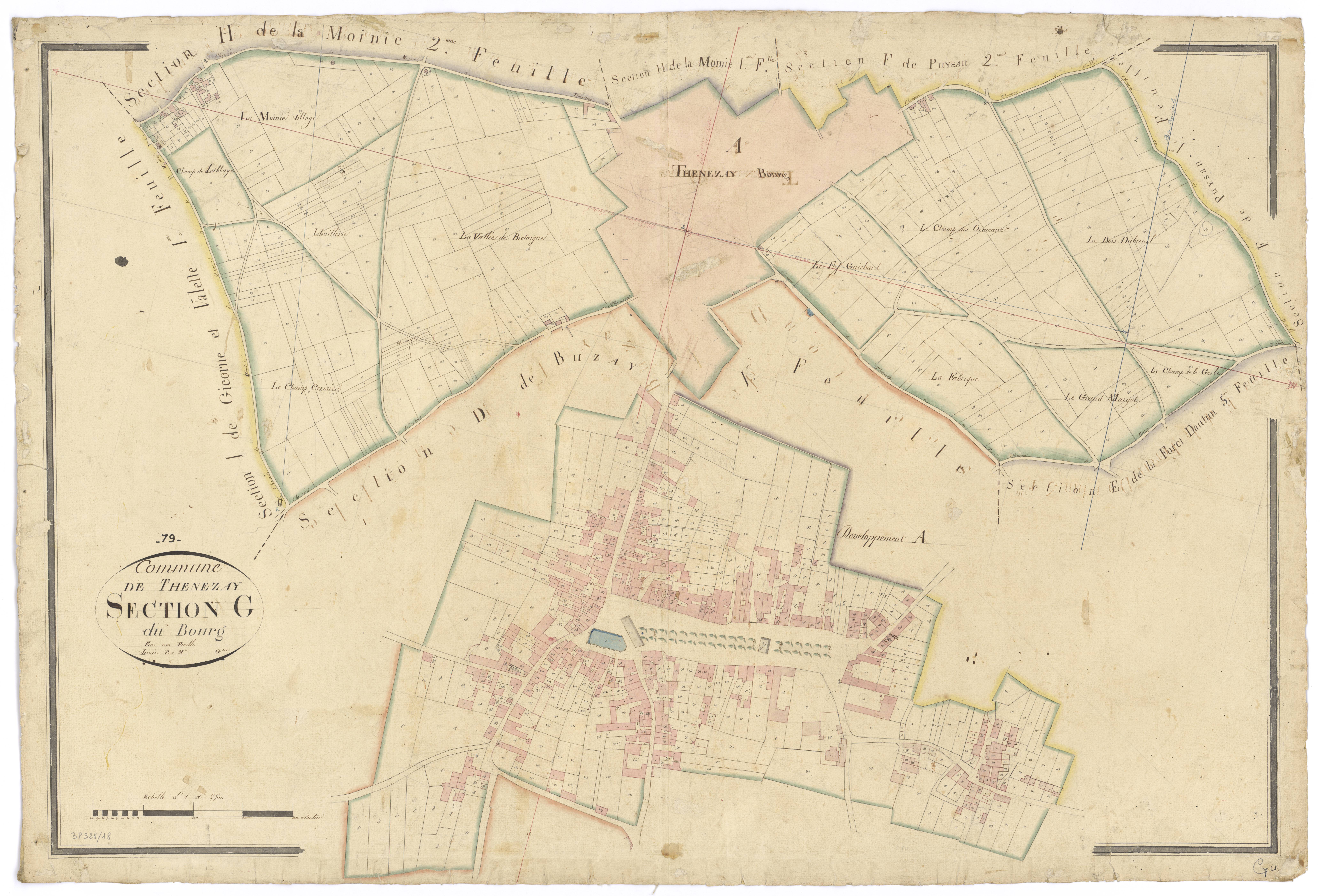 Thénezay - FRAD079_CADASTRE_NAPOLEONIEN Section G dite du Bourg