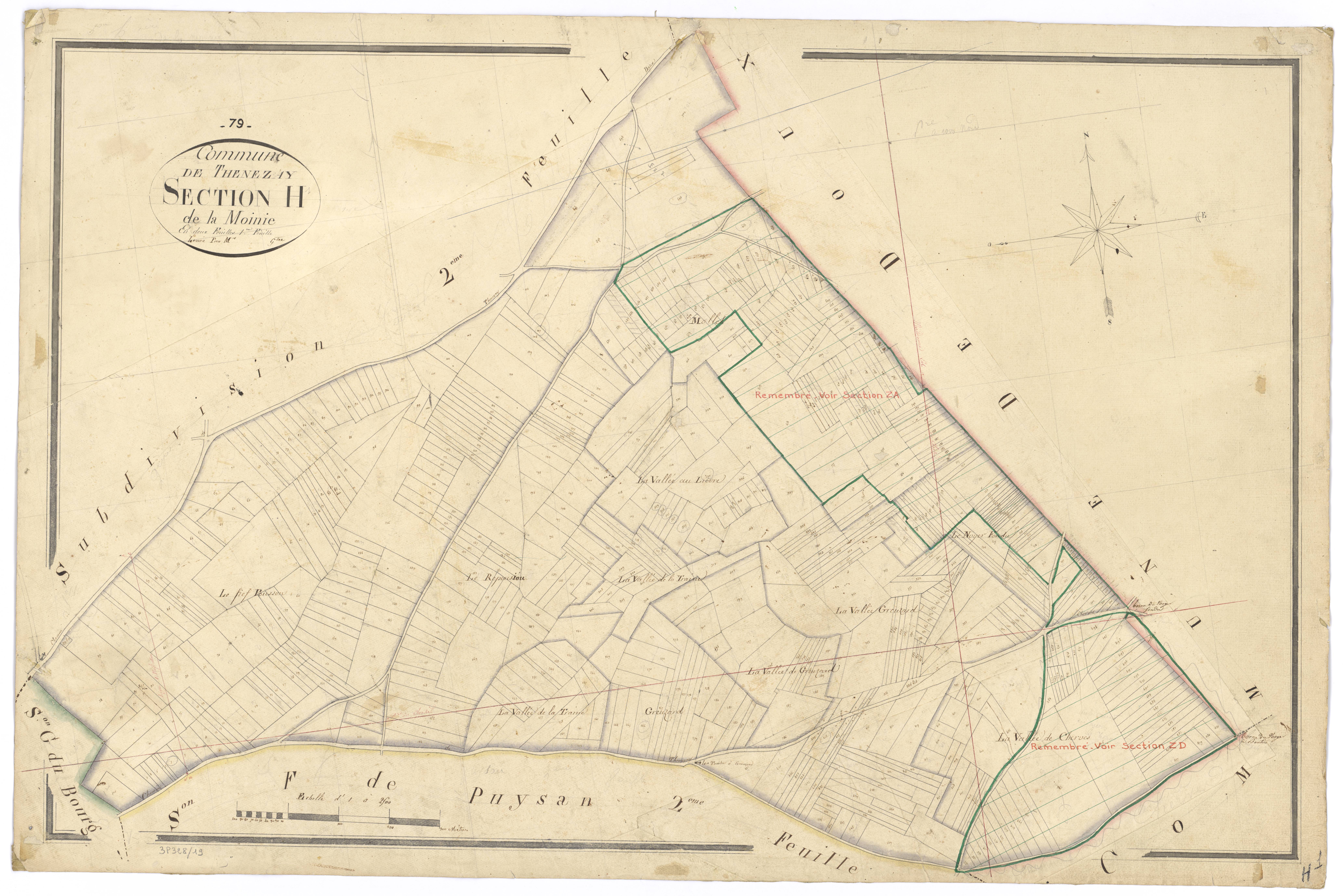 Thénezay - FRAD079_CADASTRE_NAPOLEONIEN Section H1 dite de la Moinie