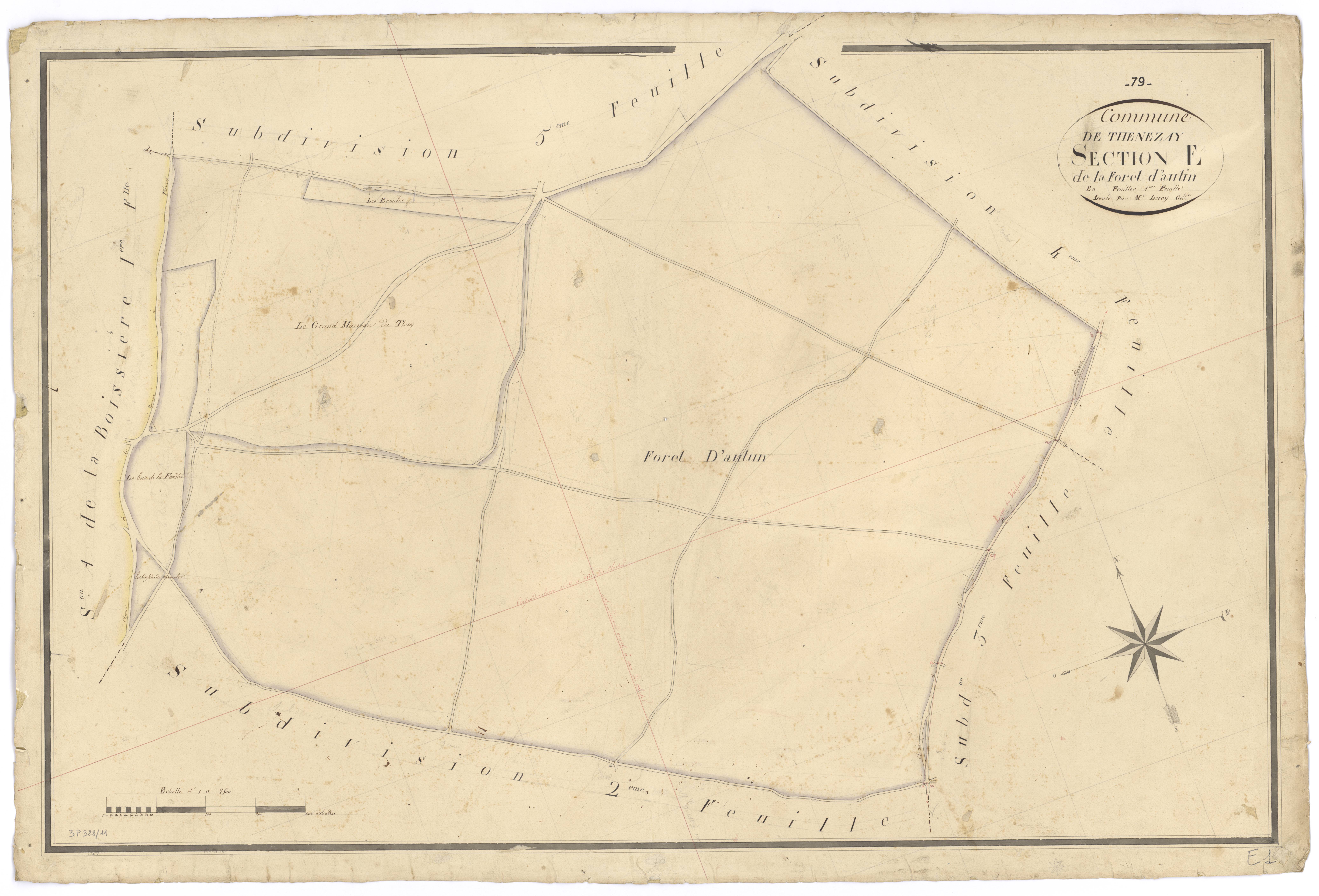 Thénezay - FRAD079_CADASTRE_NAPOLEONIEN Section E1 dite de la Forêt d'Autin