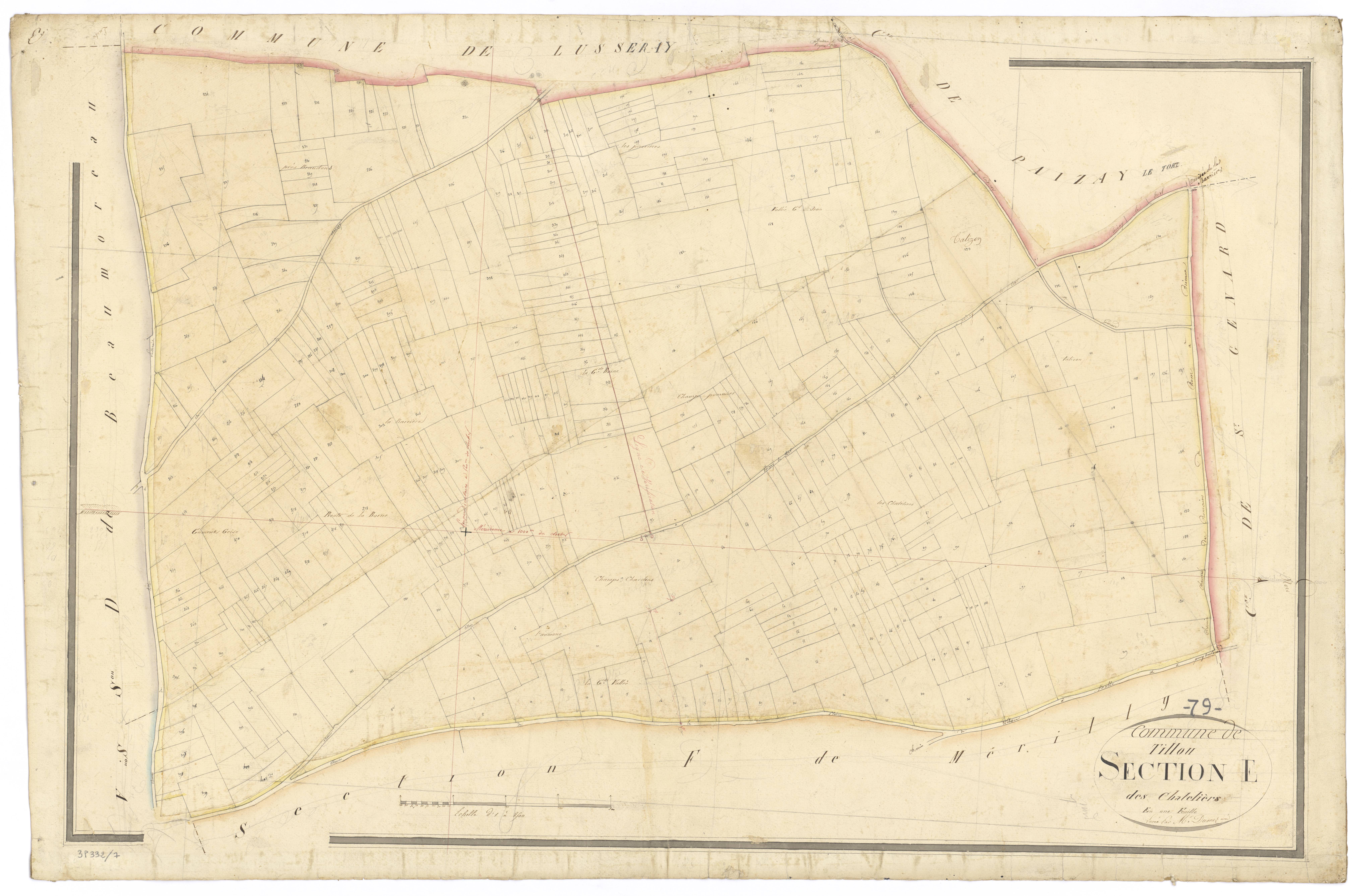 Tillou - FRAD079_CADASTRE_NAPOLEONIEN Section E dite des Chateliers 