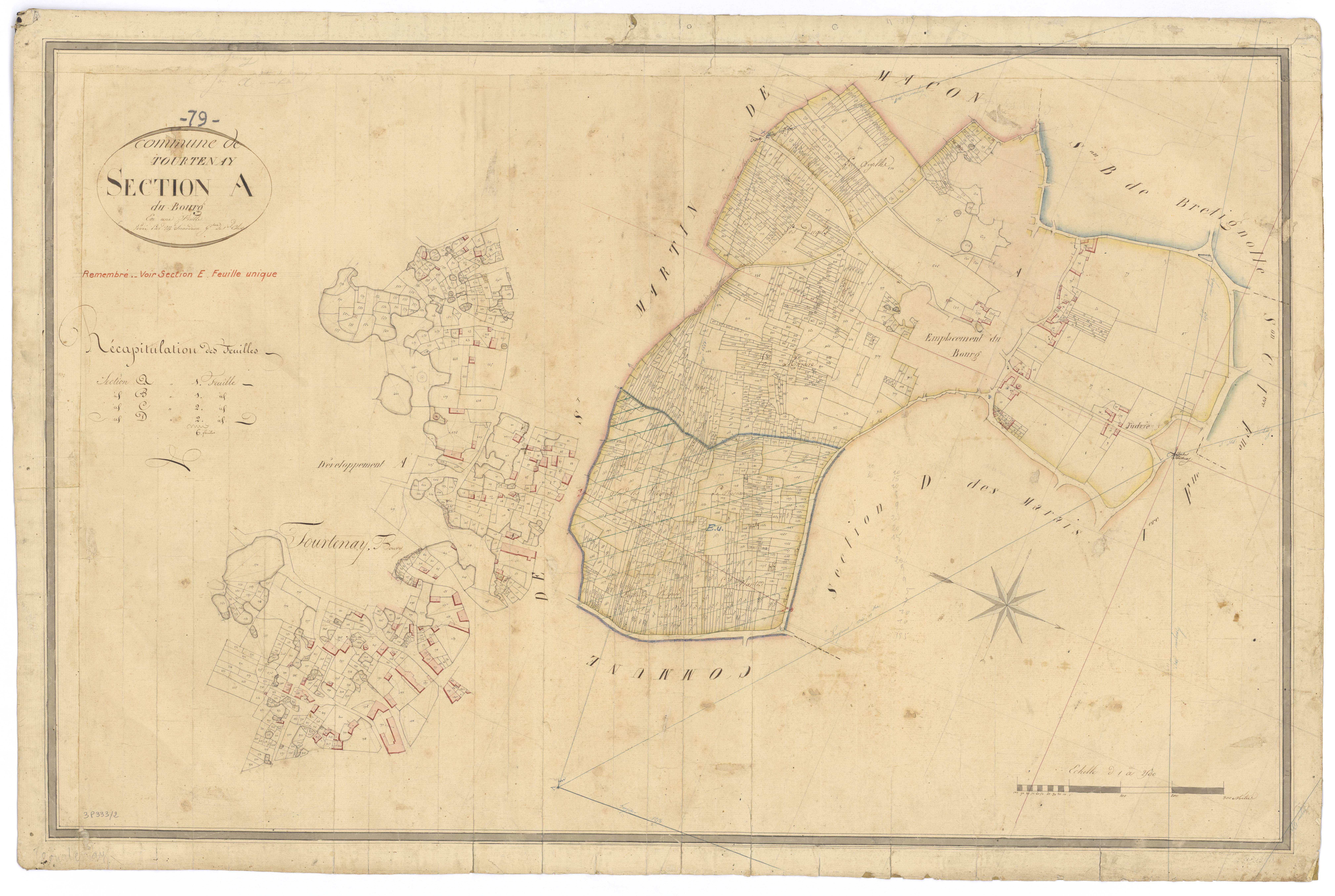 Tourtenay - FRAD079_CADASTRE_NAPOLEONIEN Section A dite du Bourg