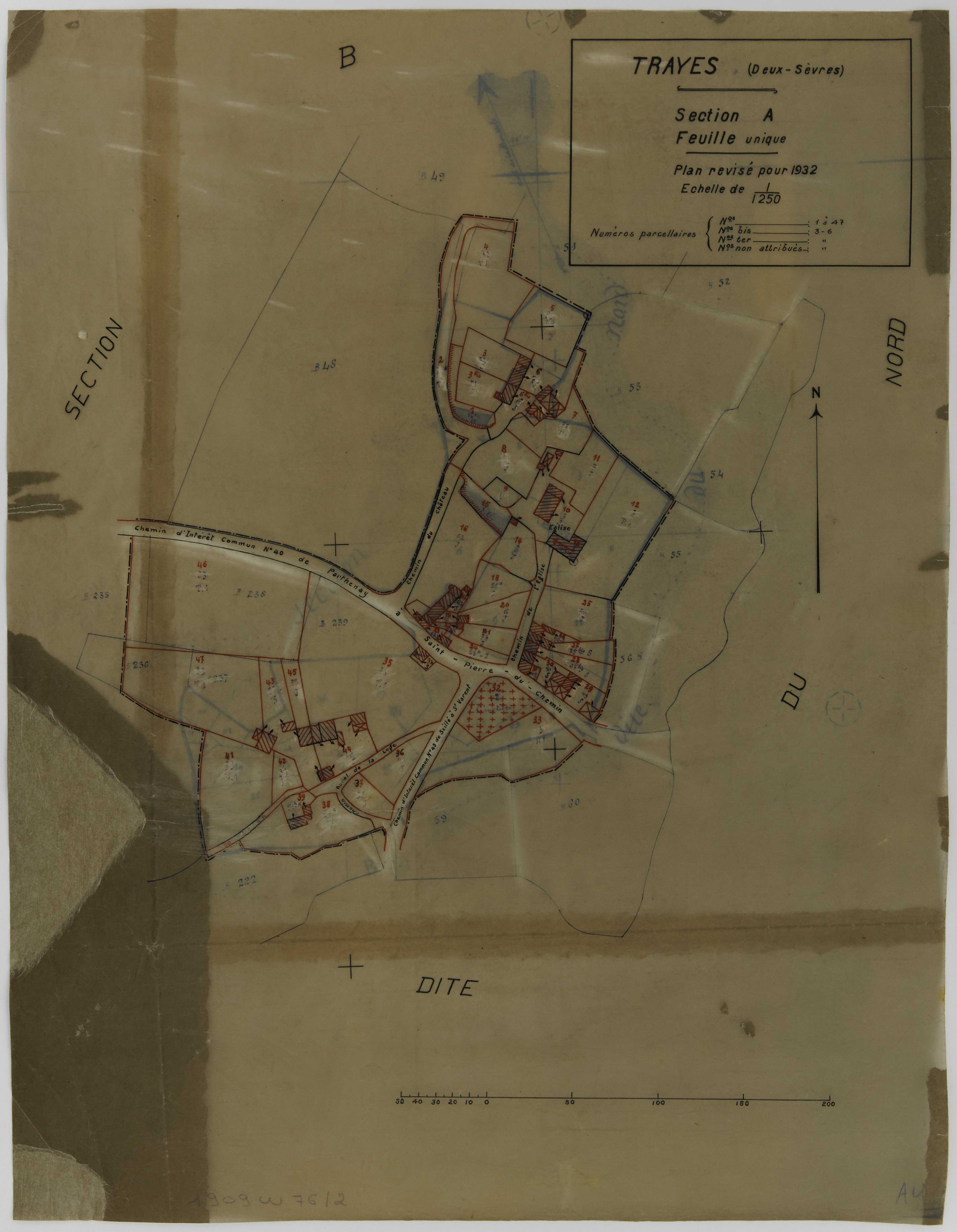Trayes - FRAD079_CADASTRE_RECENT Section A (Feuille unique)