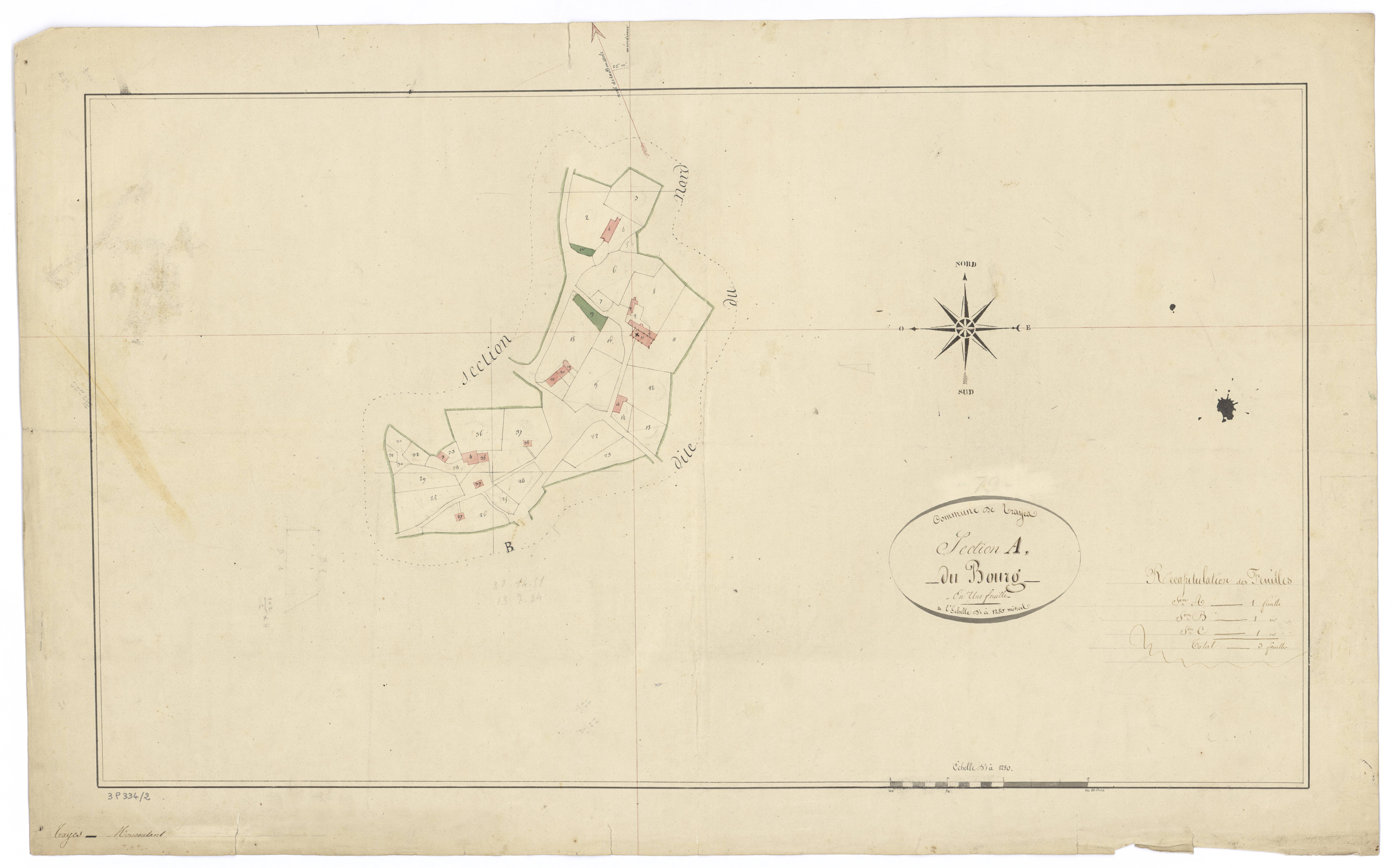 Trayes - FRAD079_CADASTRE_NAPOLEONIEN Section A dite du Bourg 