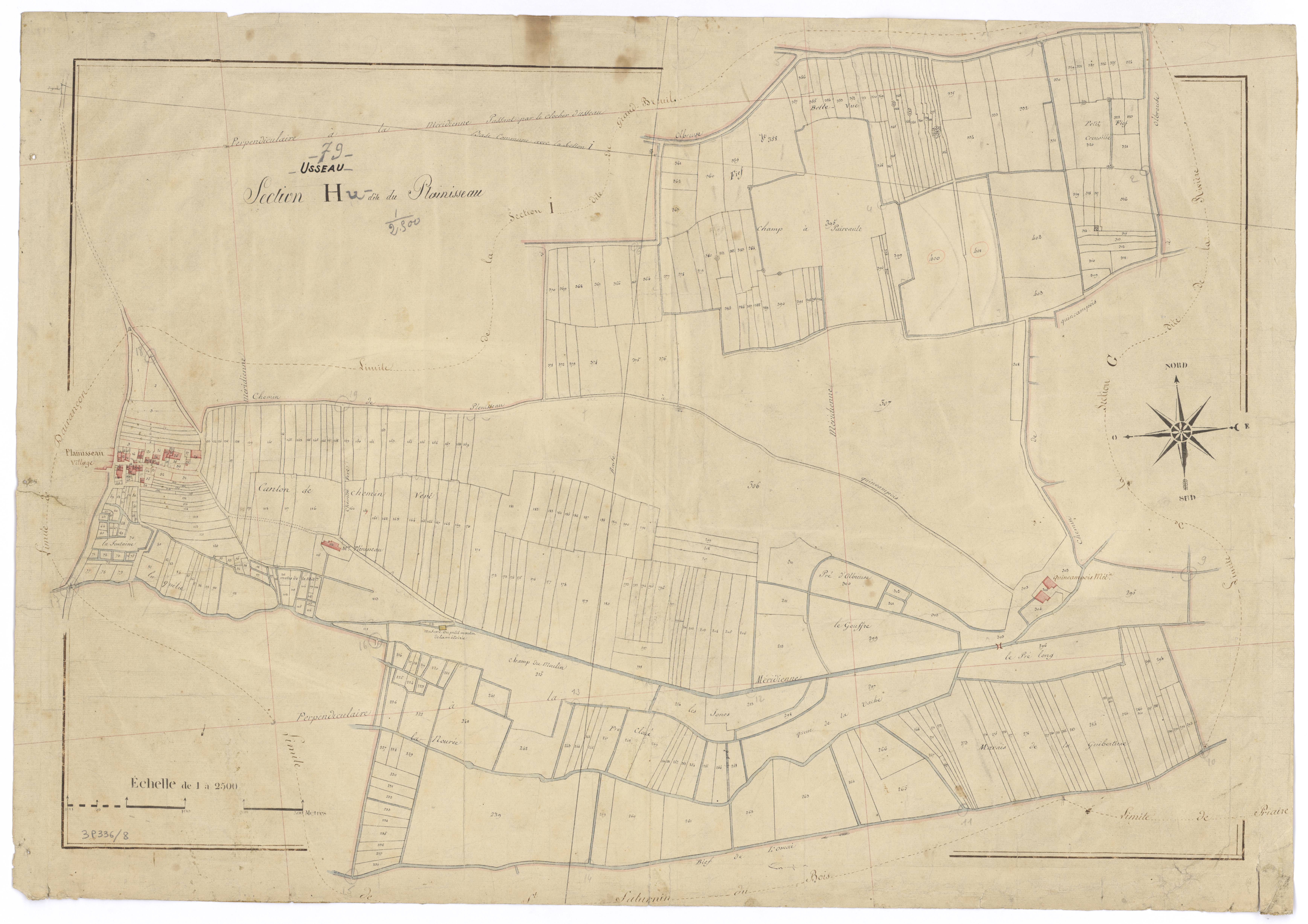 Usseau - FRAD079_CADASTRE_NAPOLEONIEN Section H dite du Plainisseau 