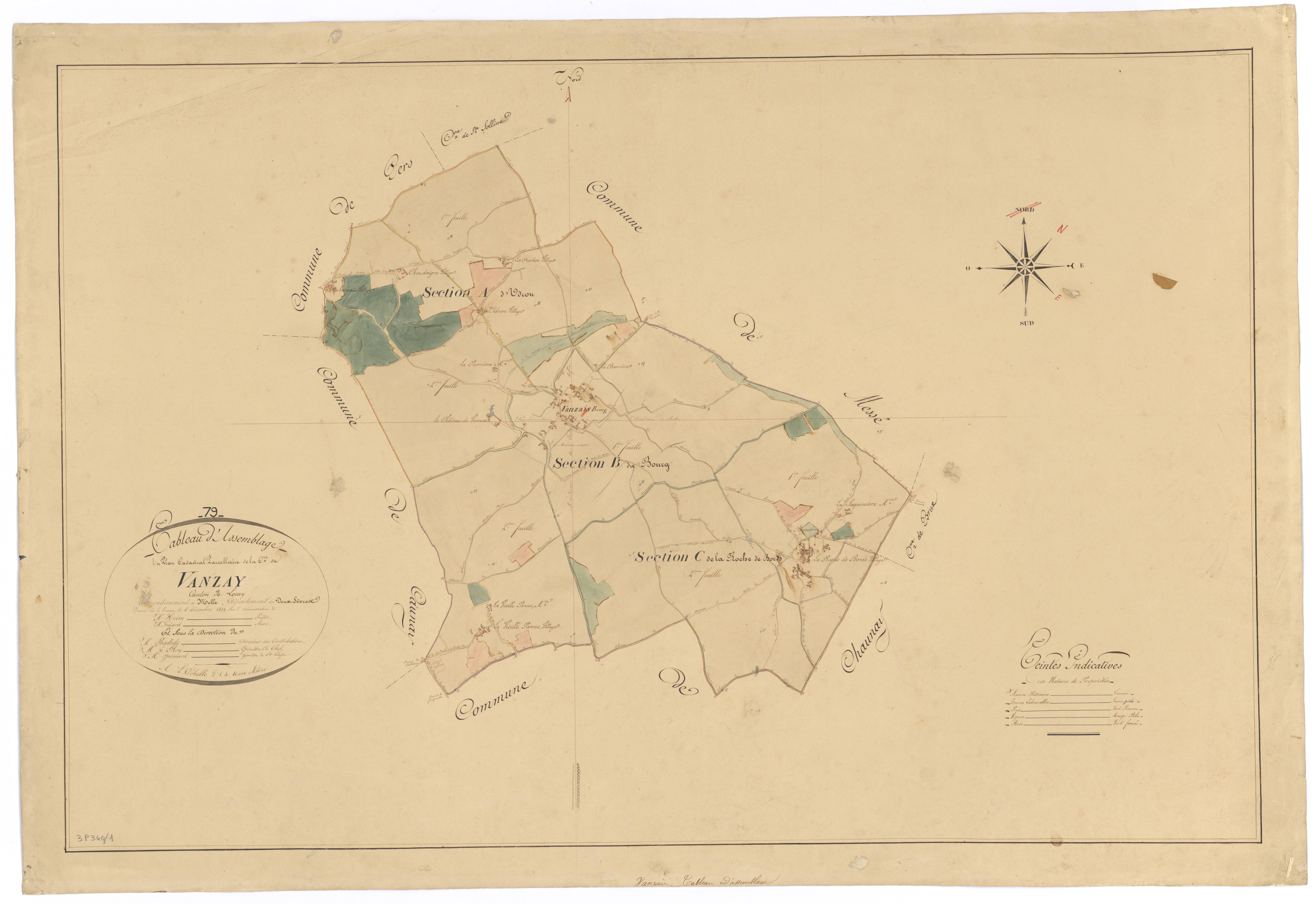 Vanzay - FRAD079_CADASTRE_NAPOLEONIEN Tableau d'assemblage 