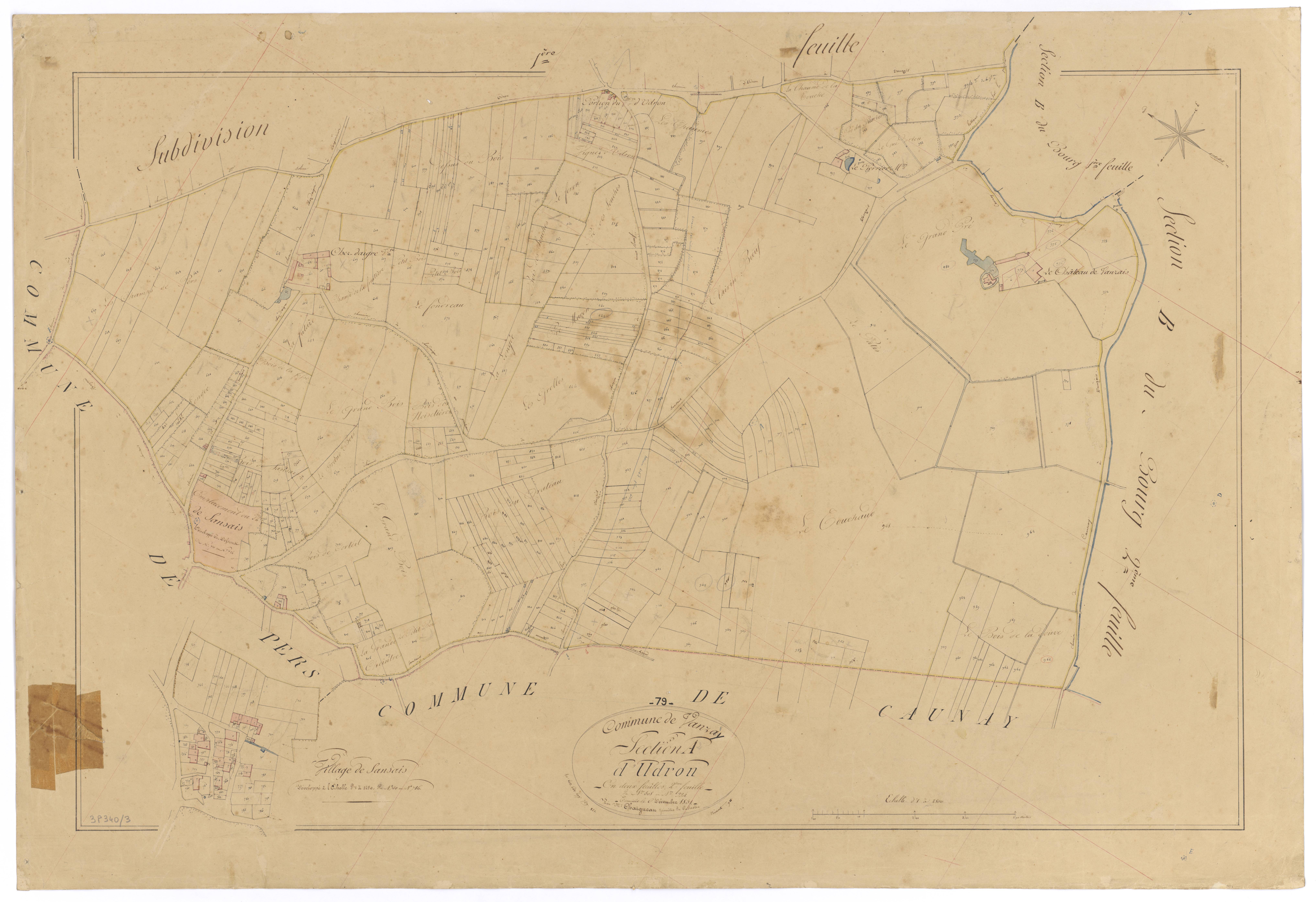 Vanzay - FRAD079_CADASTRE_NAPOLEONIEN Section A2 dite d'Udron 
