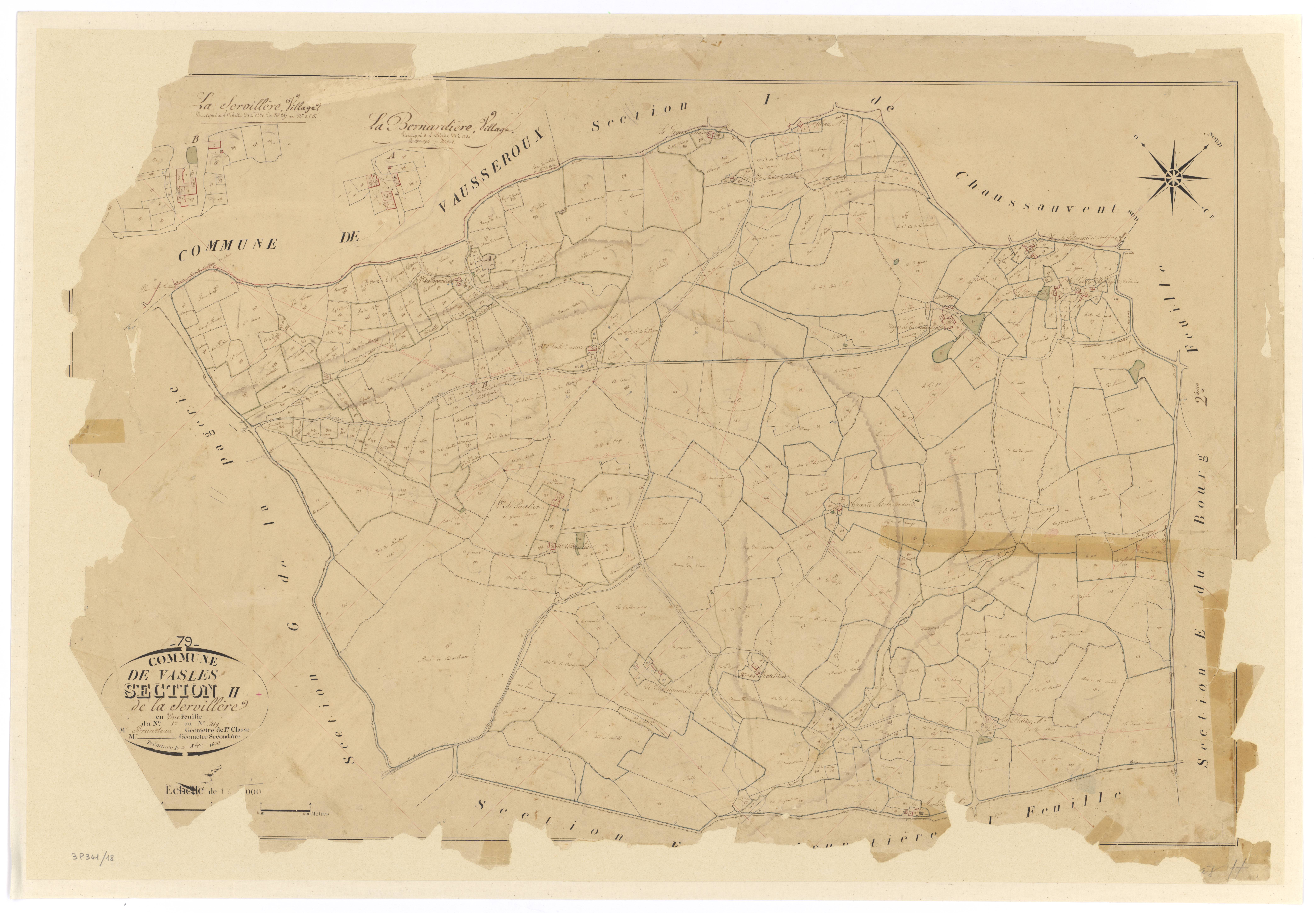 Vasles - FRAD079_CADASTRE_NAPOLEONIEN Section H dite de la Servillère 