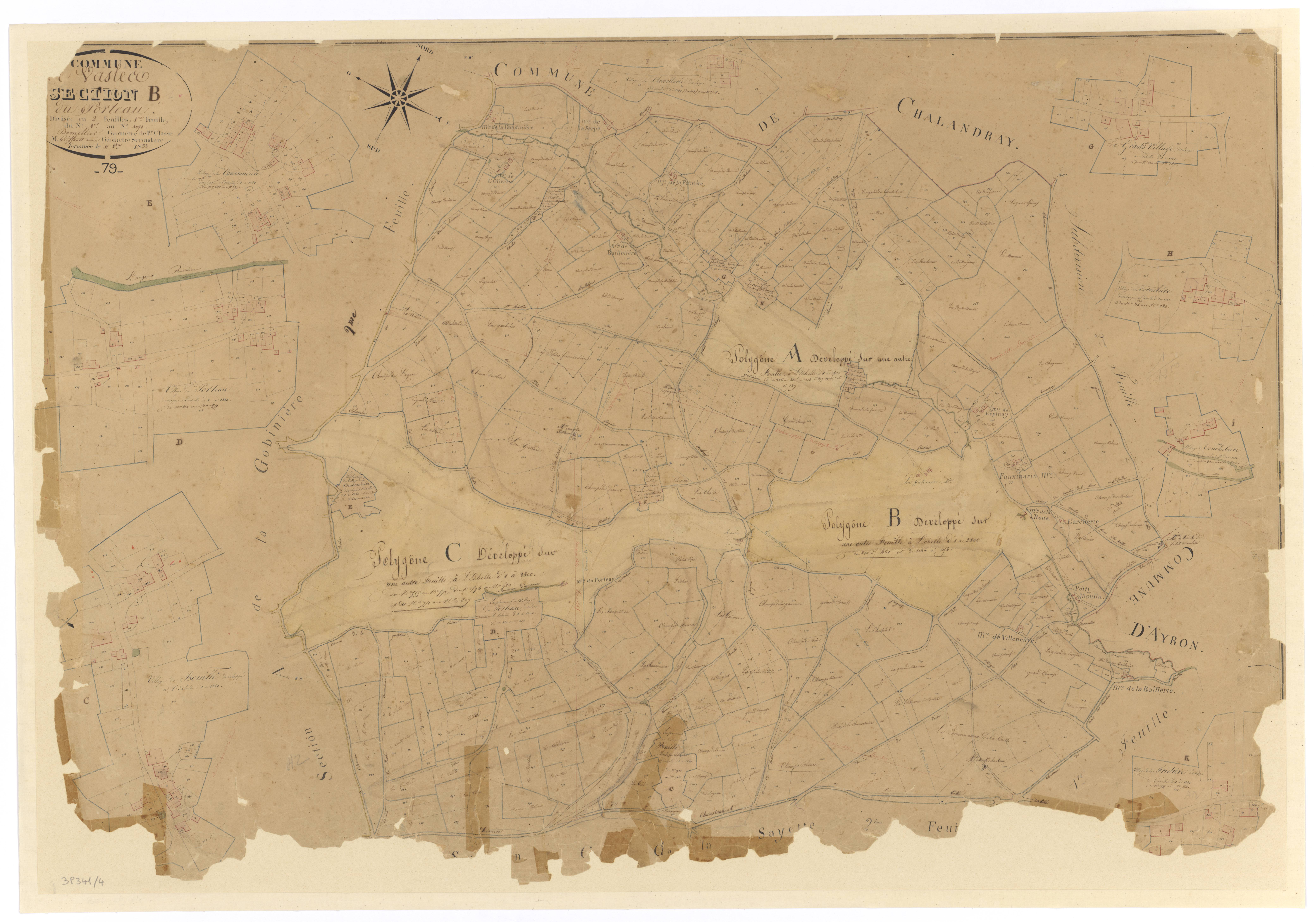 Vasles - FRAD079_CADASTRE_NAPOLEONIEN Section B1 dite du Porteau 