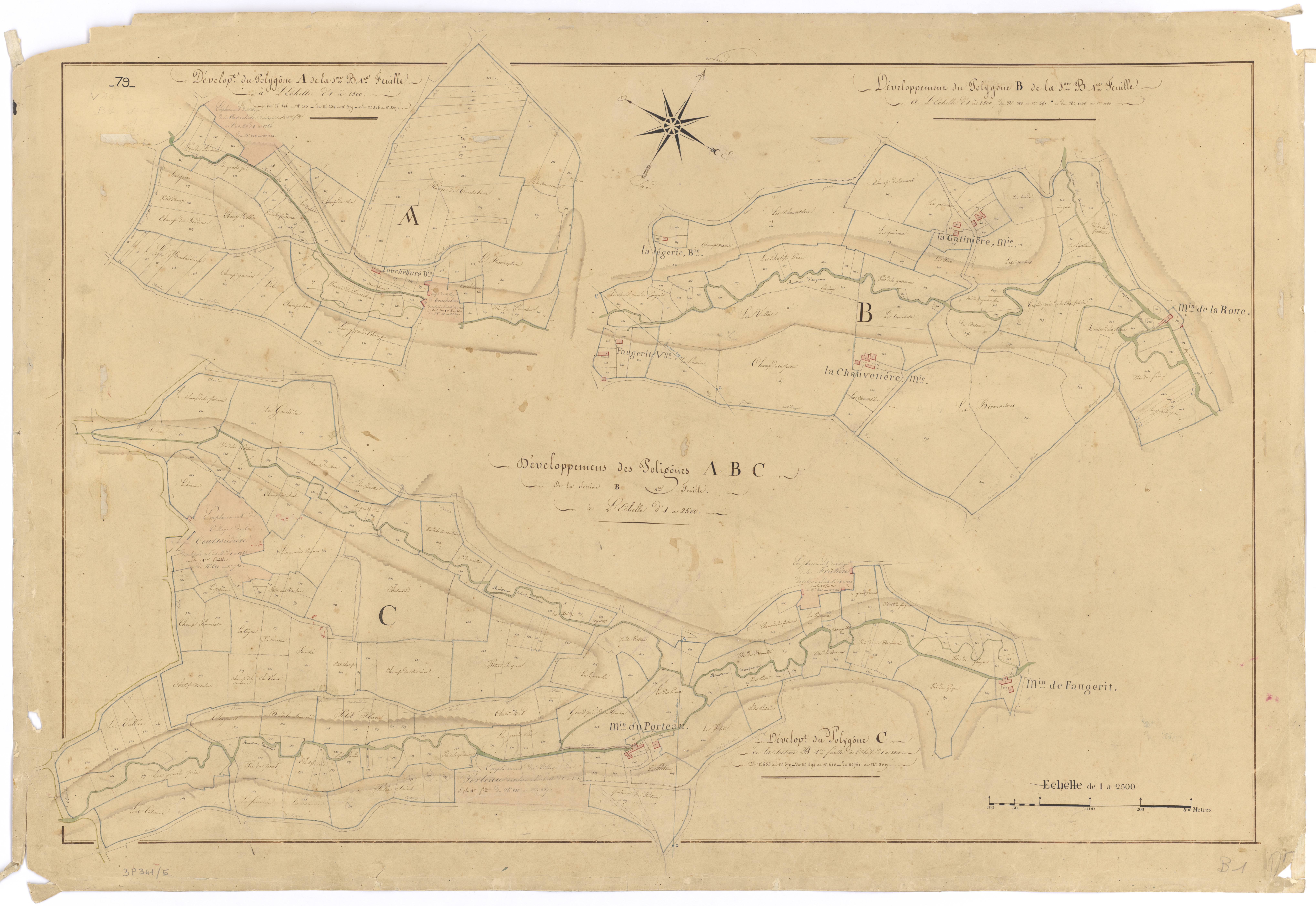 Vasles - FRAD079_CADASTRE_NAPOLEONIEN Développement des polygones A B C 