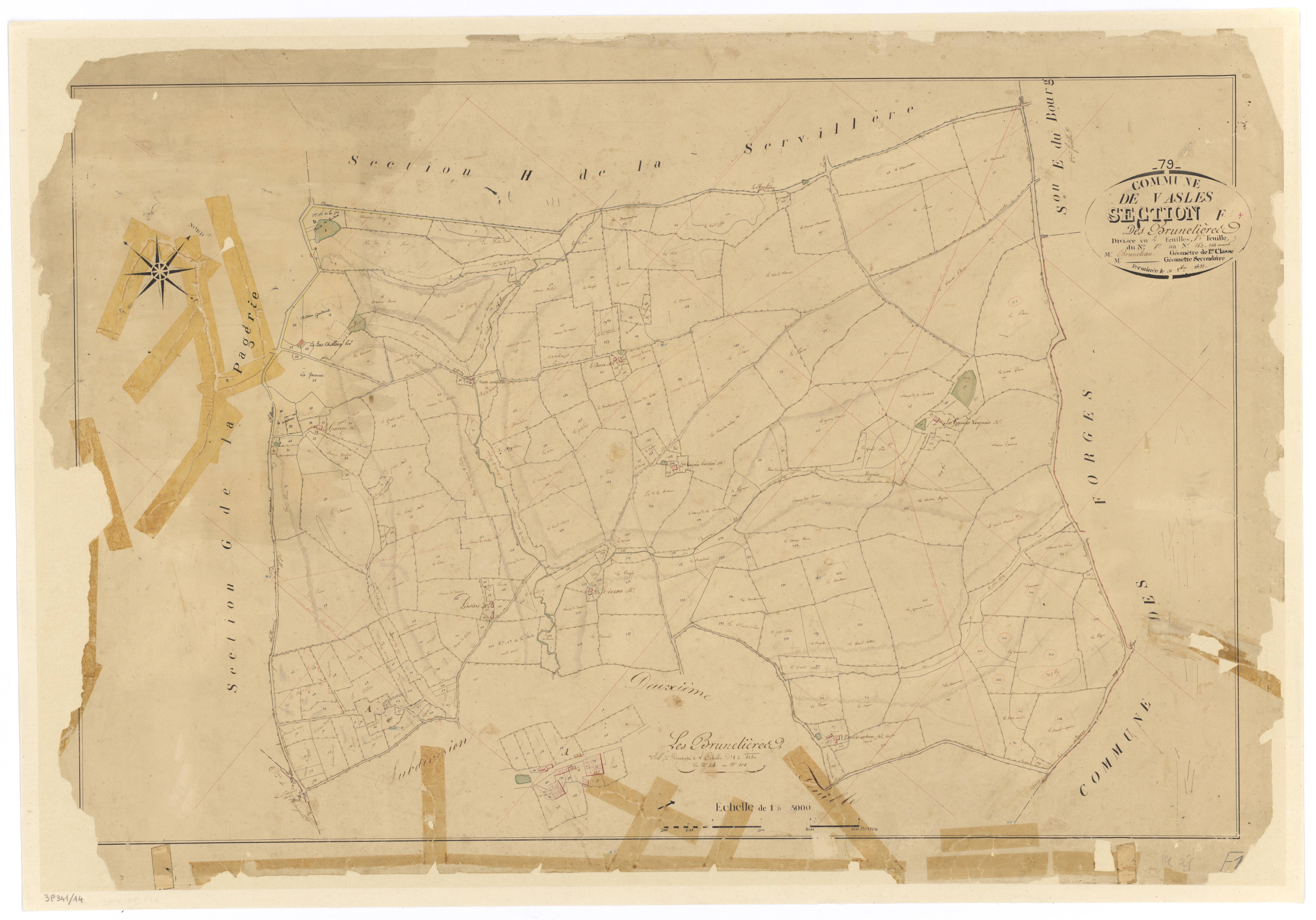 Vasles - FRAD079_CADASTRE_NAPOLEONIEN Section F1 dite des Brunetières 