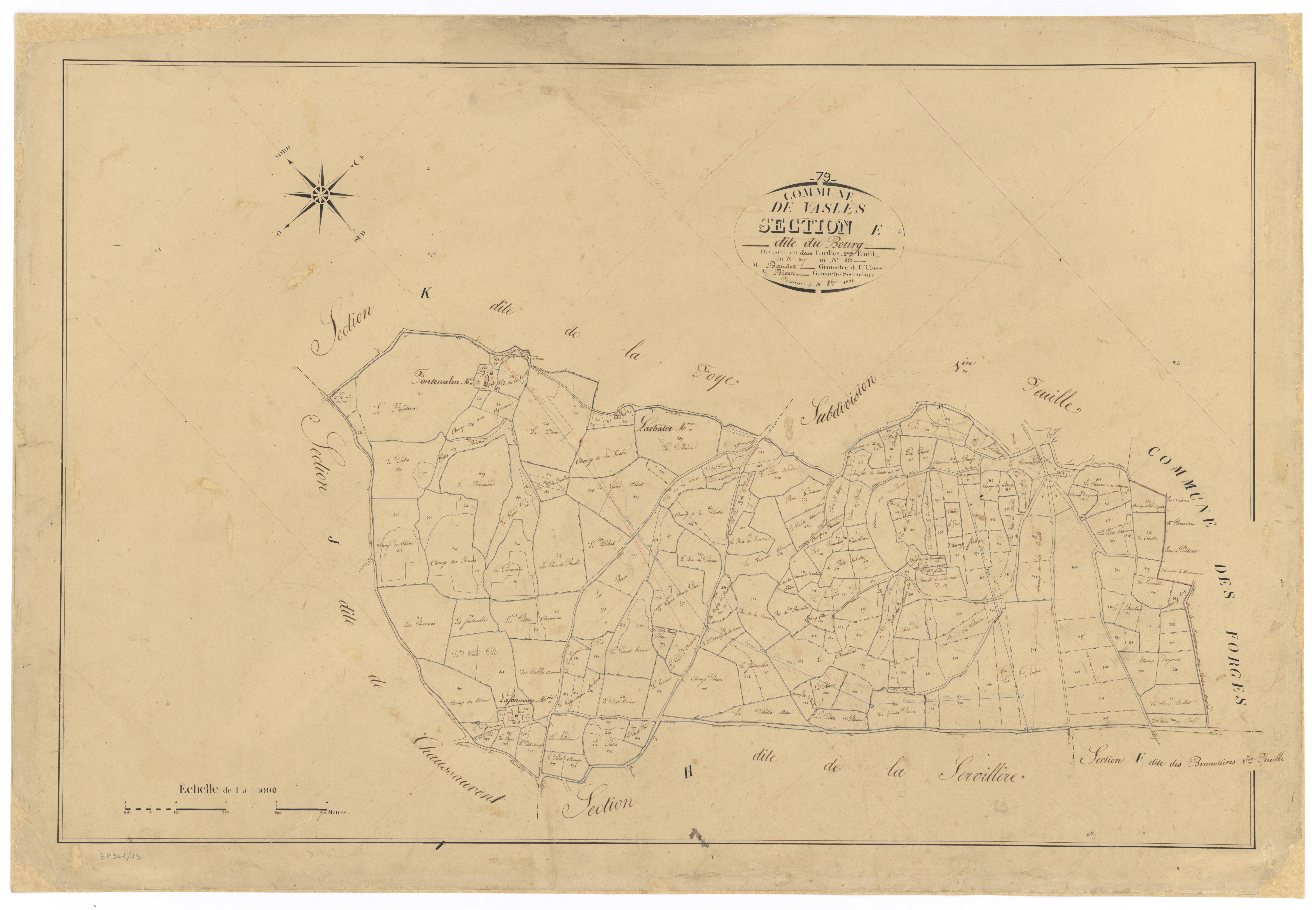 Vasles - FRAD079_CADASTRE_NAPOLEONIEN Section E2 dite du Bourg 