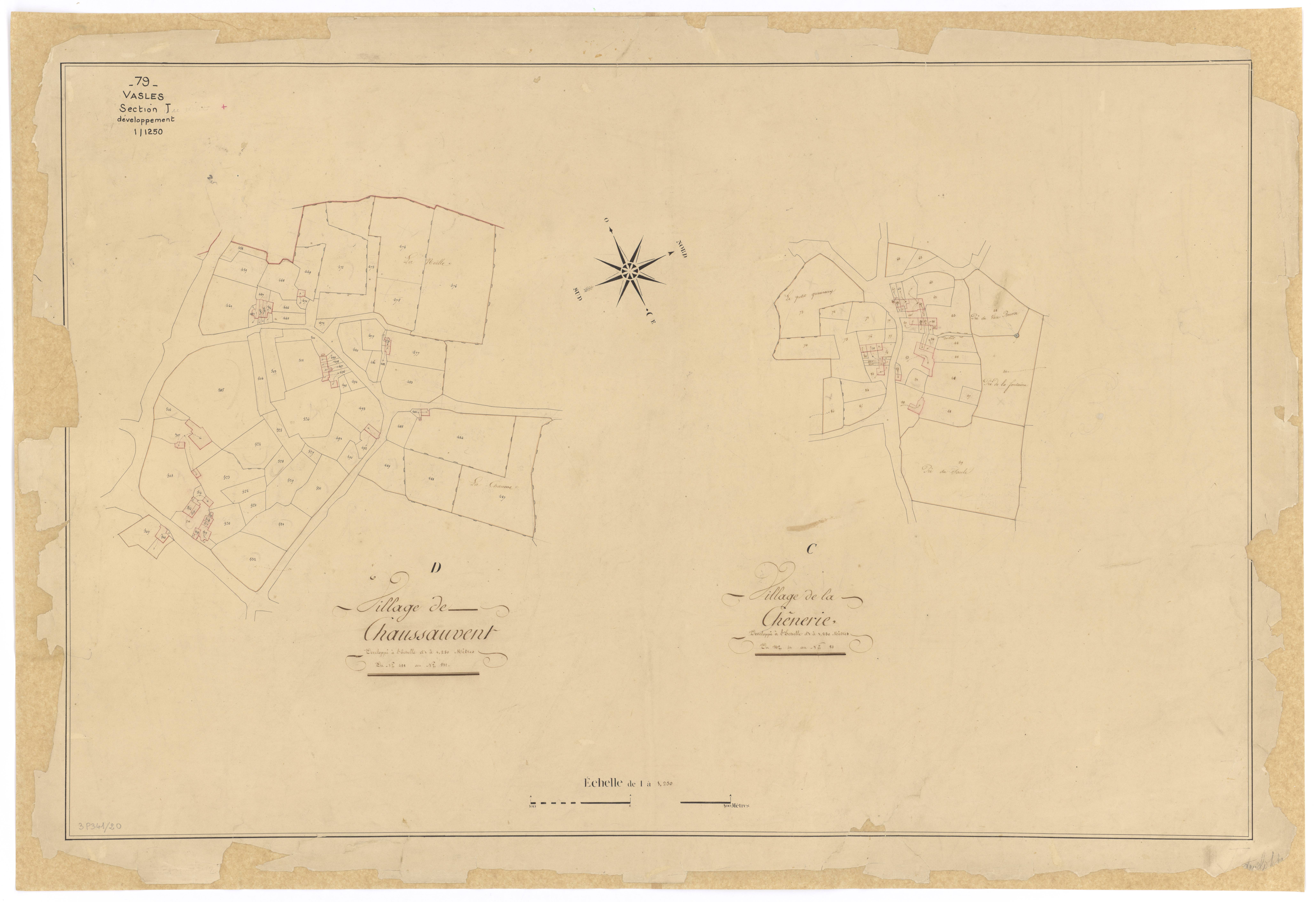 Vasles - FRAD079_CADASTRE_NAPOLEONIEN Développement de la section I 