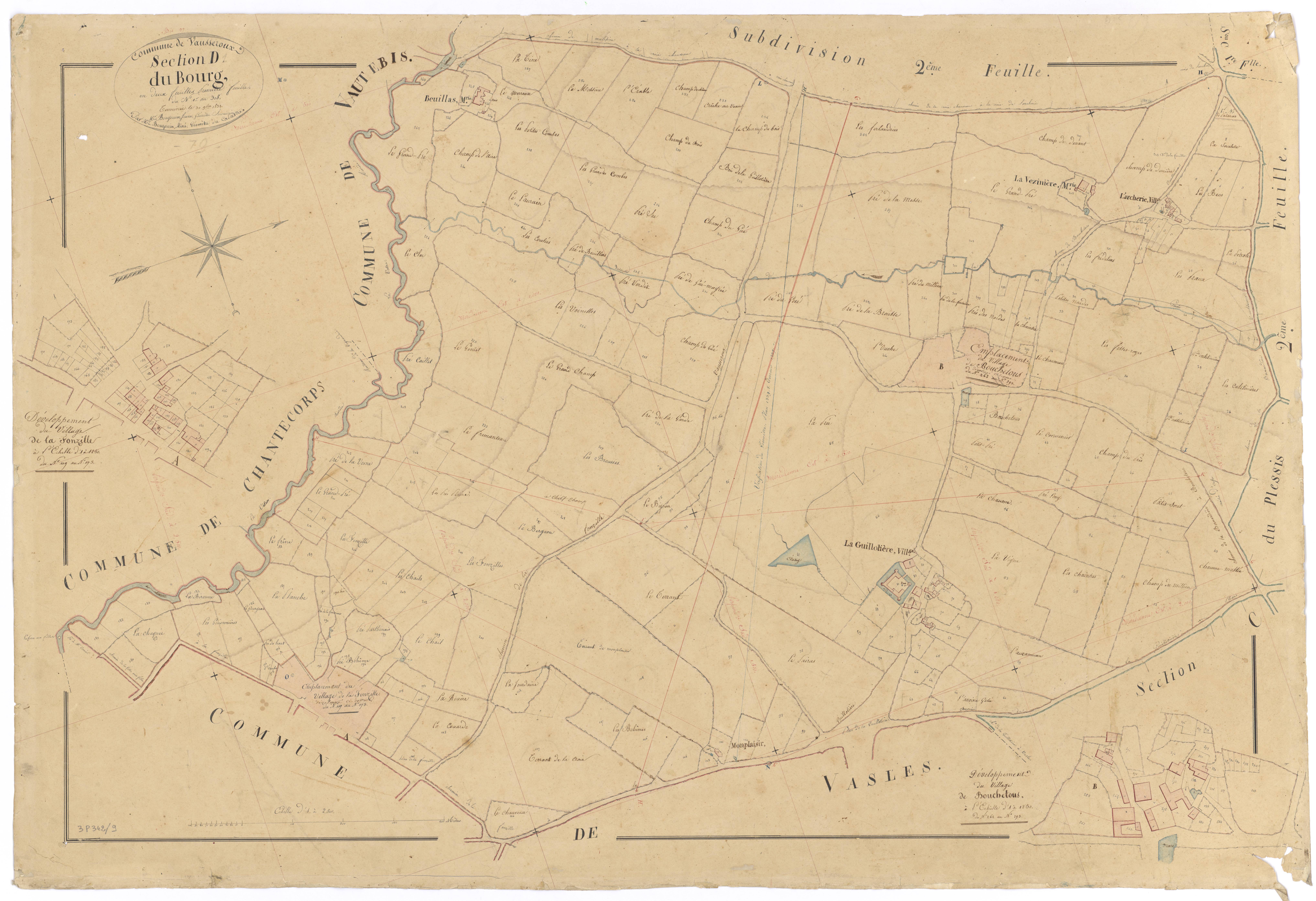 Vausseroux - FRAD079_CADASTRE_NAPOLEONIEN Section D1 dite du Bourg