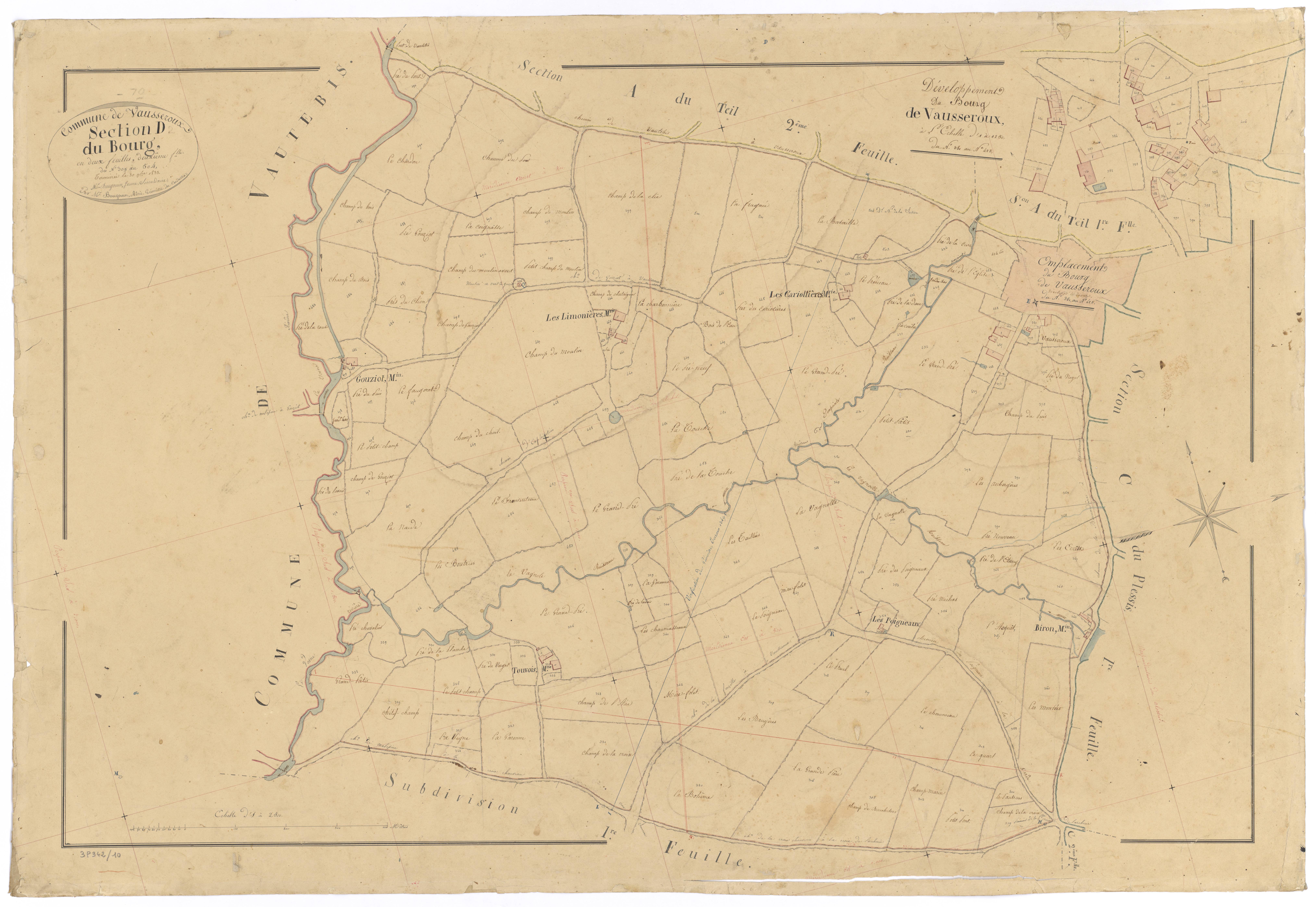 Vausseroux - FRAD079_CADASTRE_NAPOLEONIEN Section D2 dite du Bourg