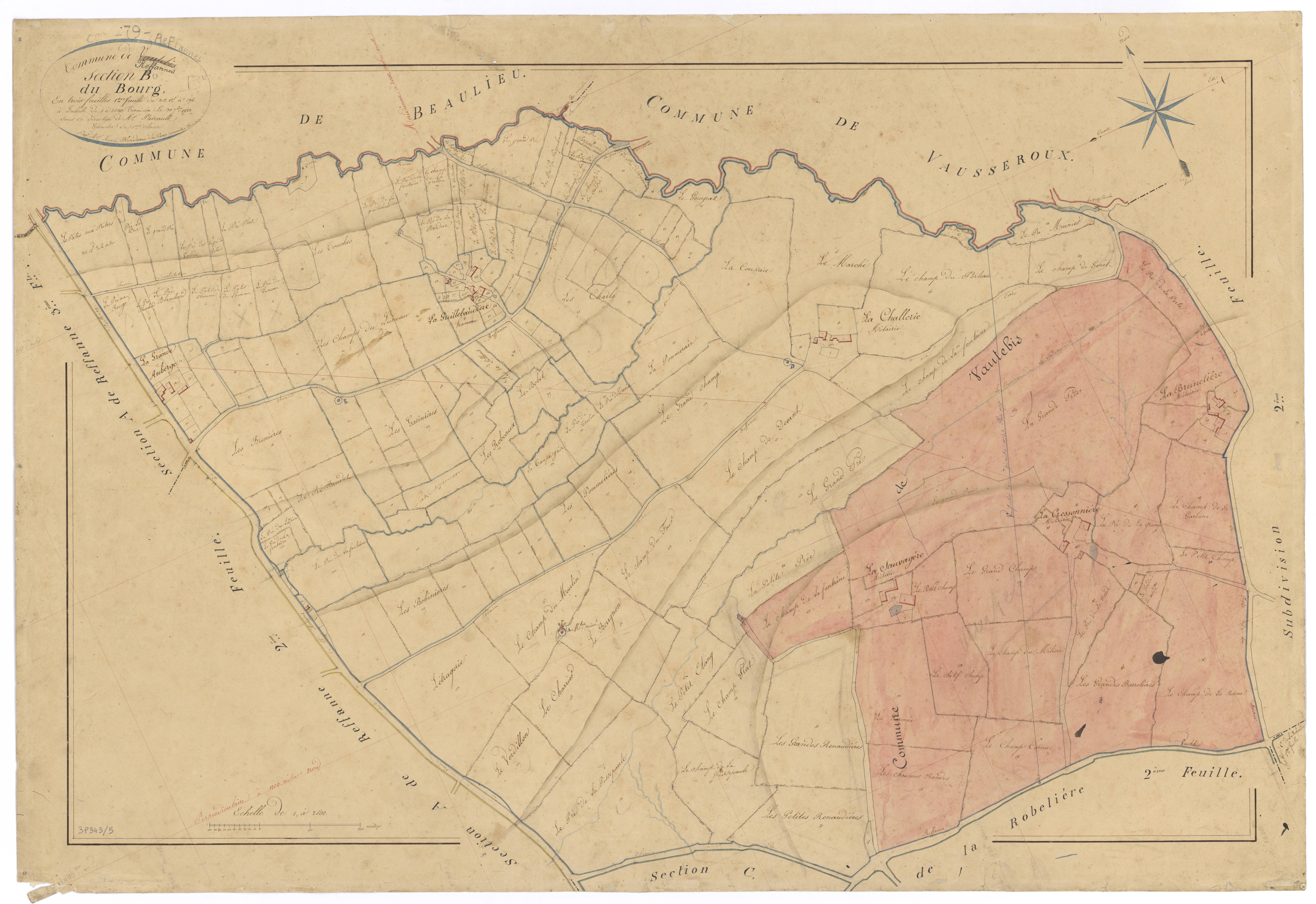 Vautebis - FRAD079_CADASTRE_NAPOLEONIEN Section B dite du Bourg 