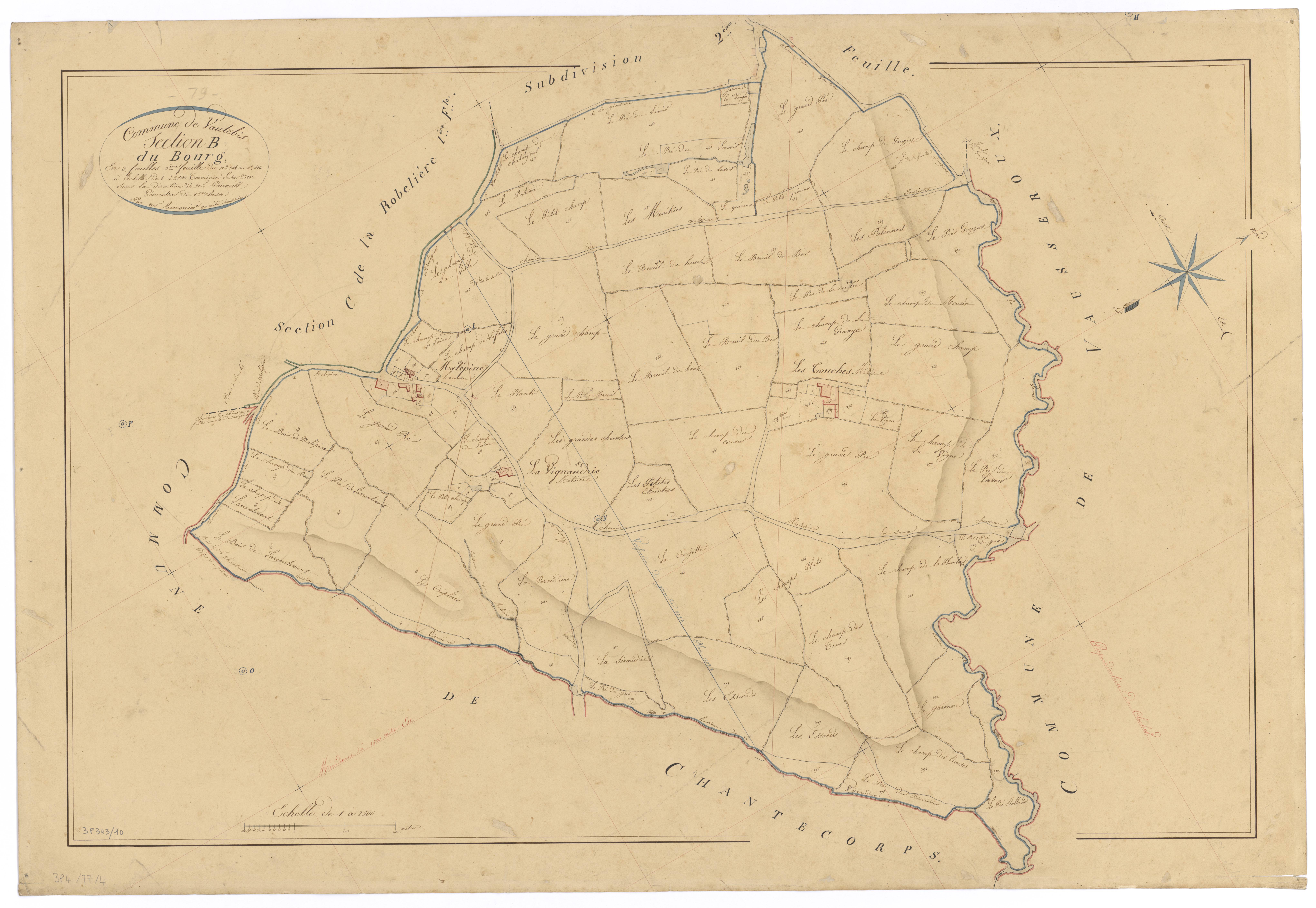 Vautebis - FRAD079_CADASTRE_NAPOLEONIEN Section B3 dite du Bourg 