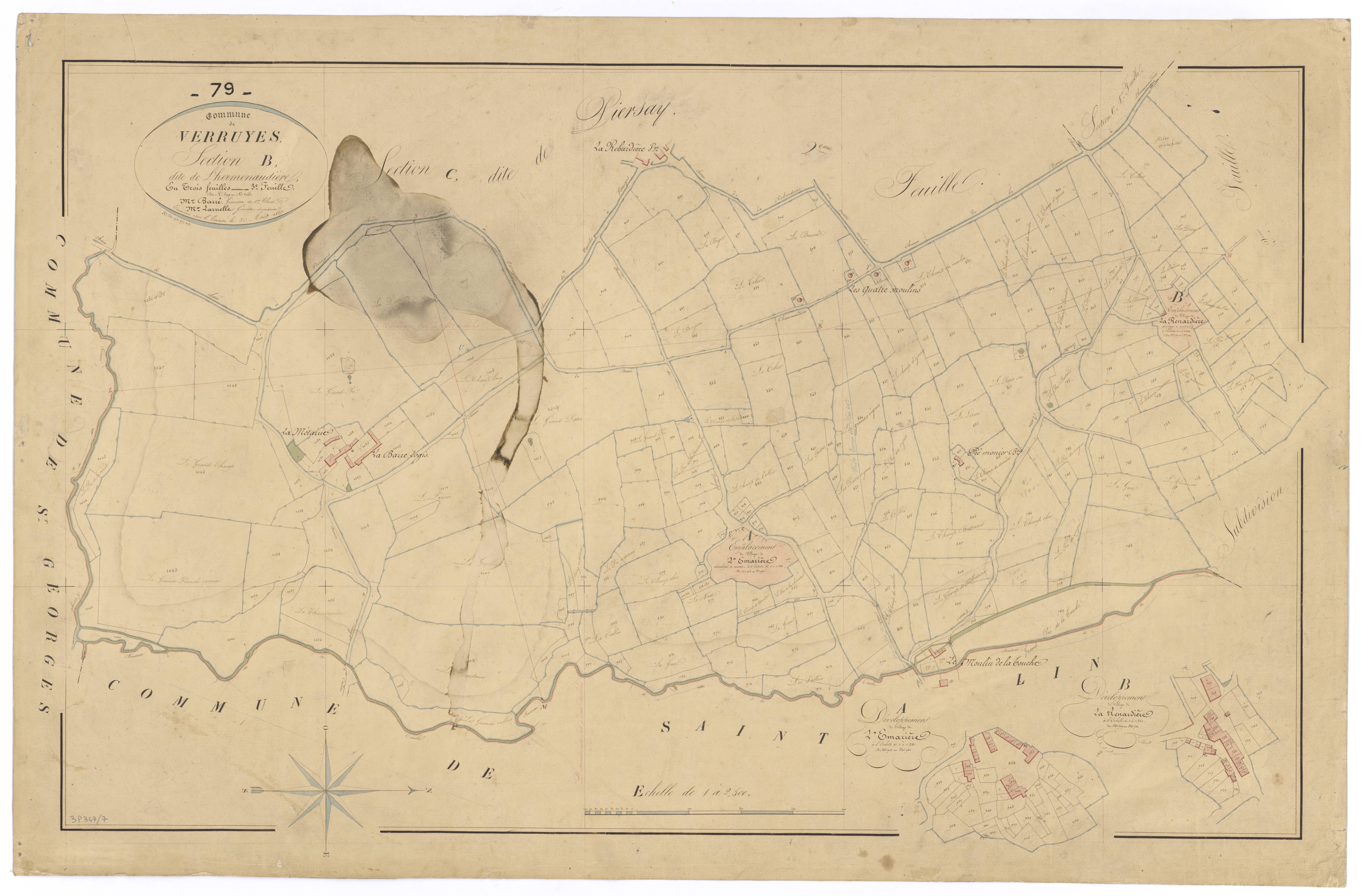 Verruyes - FRAD079_CADASTRE_NAPOLEONIEN Section B3 dite de l'Hermenaudiere 