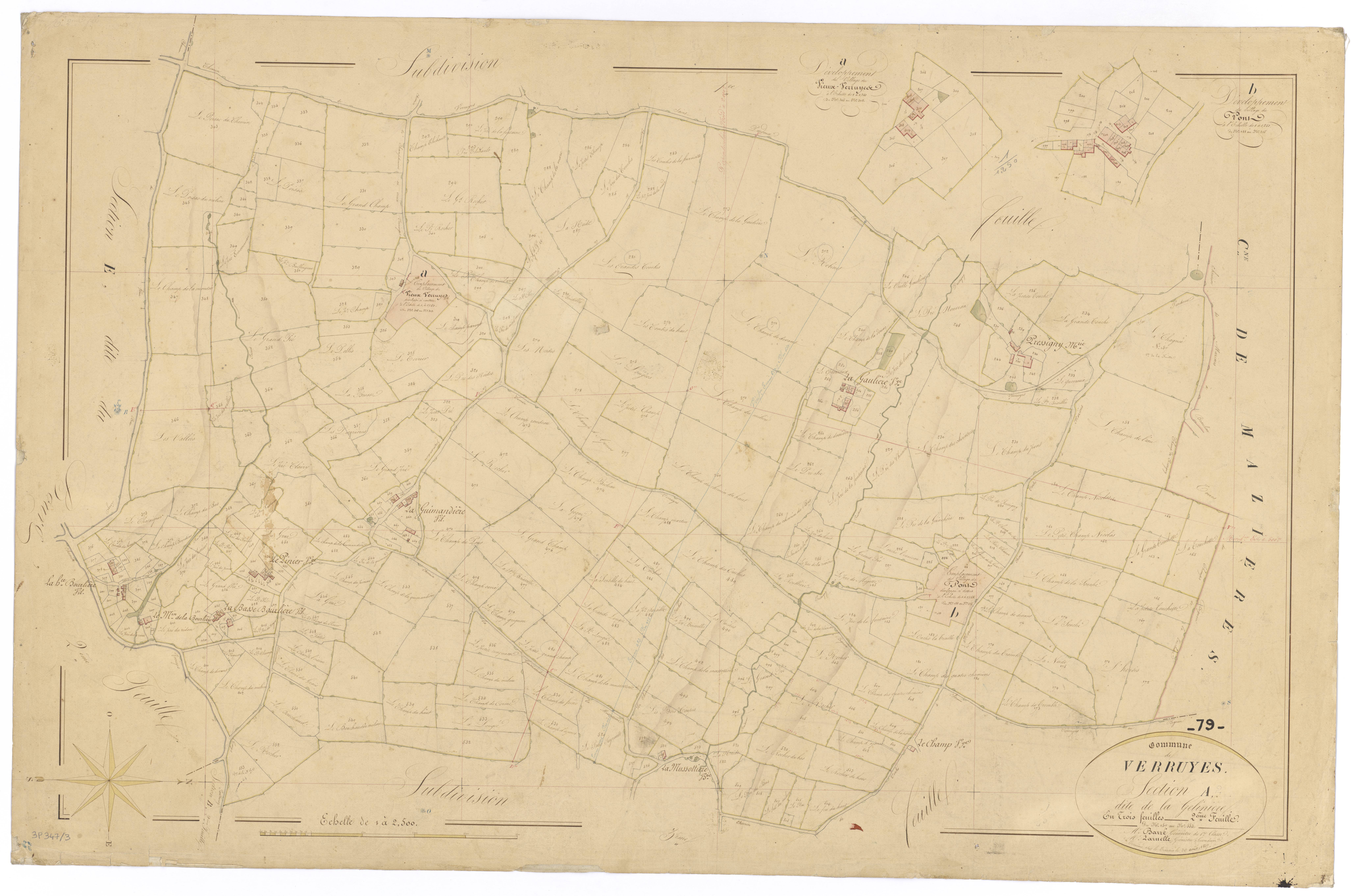 Verruyes - FRAD079_CADASTRE_NAPOLEONIEN Section A2 dite de la Gelinière 