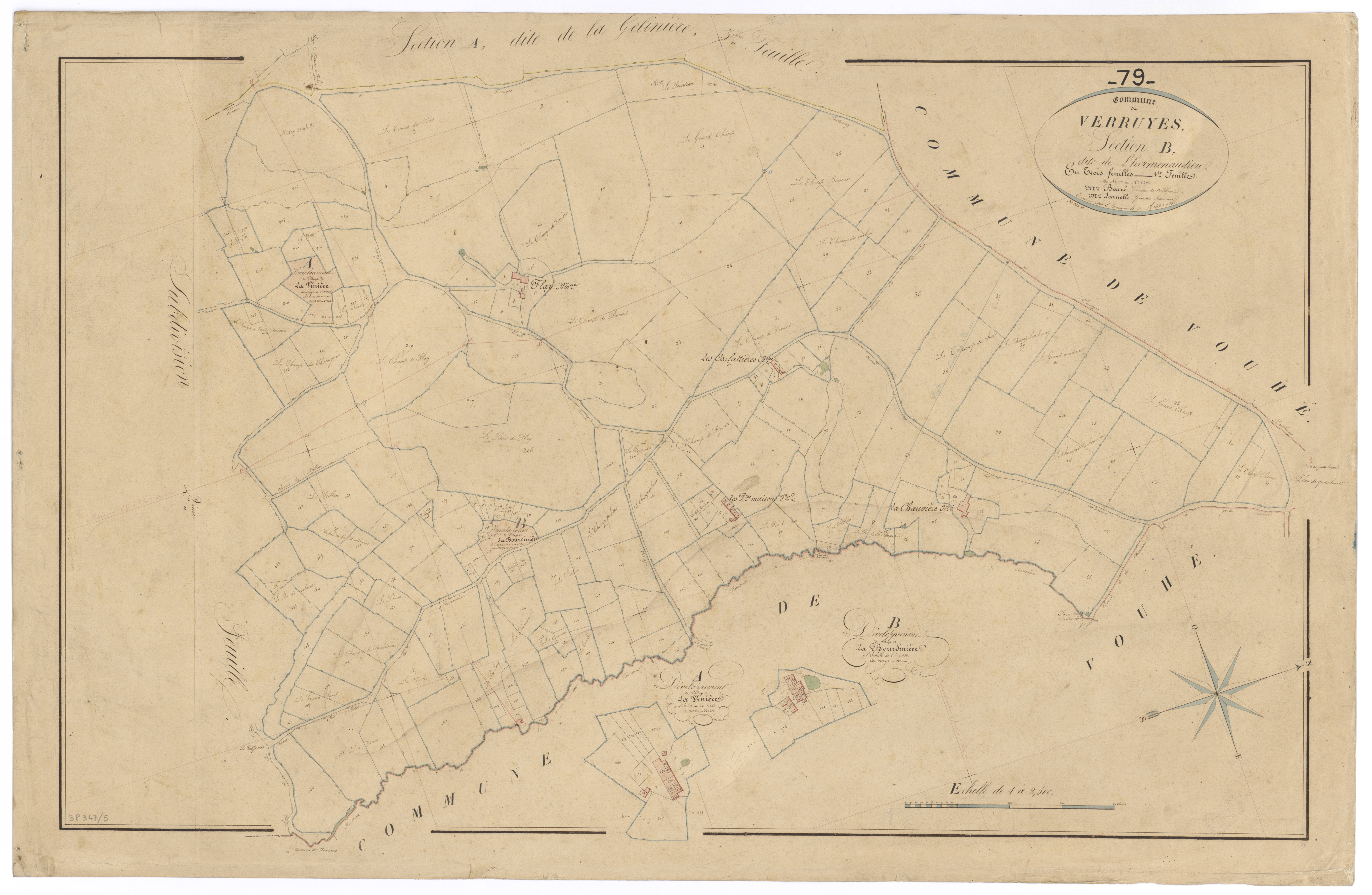 Verruyes - FRAD079_CADASTRE_NAPOLEONIEN Section B1 dite de l'Hermenaudiere 